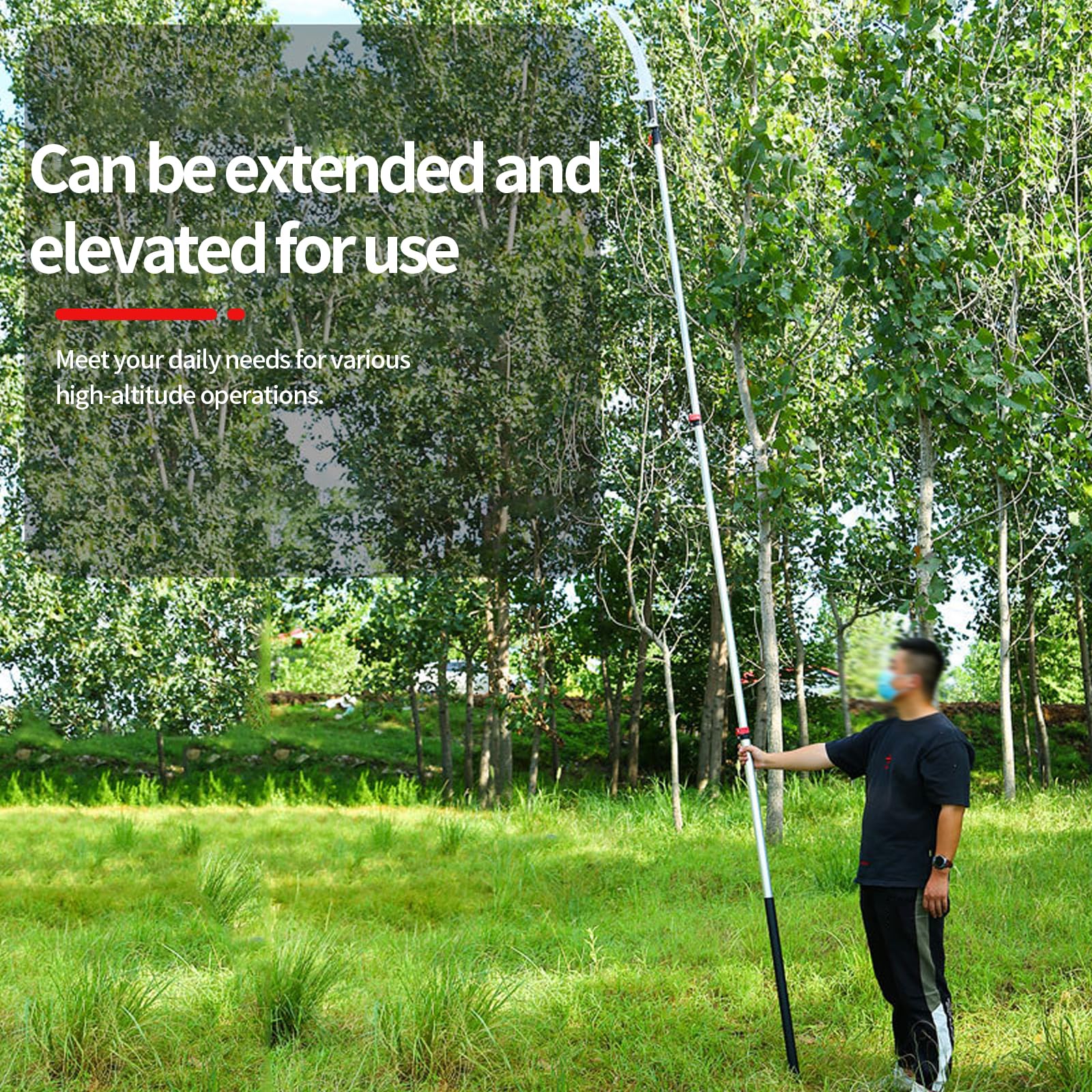 Astsäge Teleskopsäge, 3M/4M Handsäge Baumsäge Gartensäge, Einstellbare Länge Astsäge Teleskop mit Asthaken (4m)