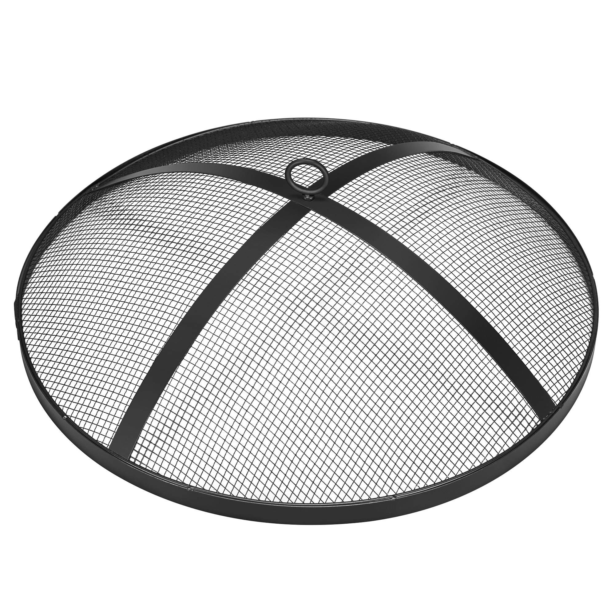 Yaheetech Braciere da Giardino Esterno Portatile con Copertura Protettiva e Attizzatoio per Terrazza da Campeggio/Raduno 54 x 54 x 50cm per Riscaldamento Nero
