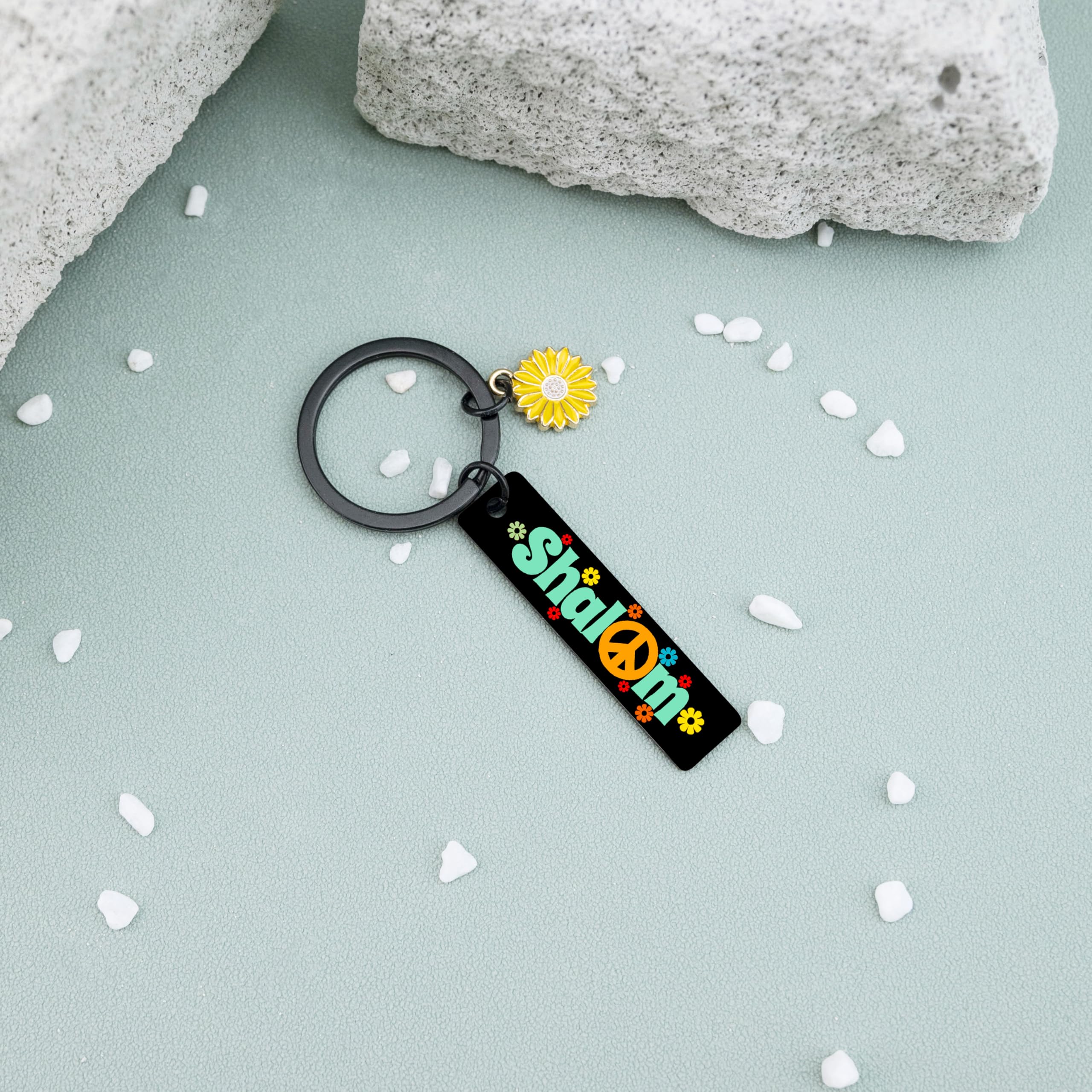 Jewish Gifts For Women Men Home Rosh Hashanah jewish Gifts Rosh Hashanah Keychain Shalom Keychain Hanukkah Kids for Adults Art Peace Sign Decor Jusaica Keyring Chanukah Gift for Women