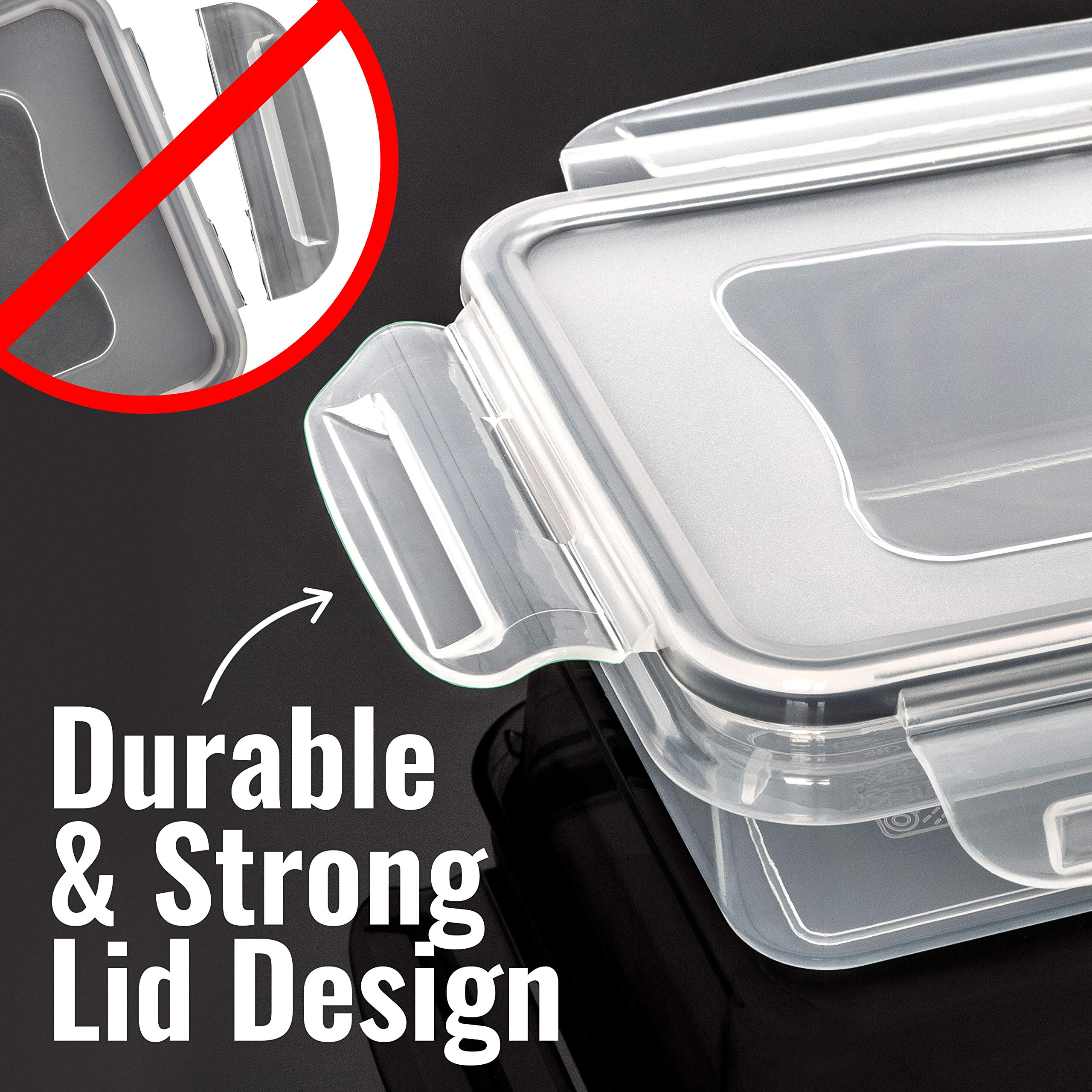 Set of 40 [20 Containers + 20 Lids] Airtight Food Storage Container Set