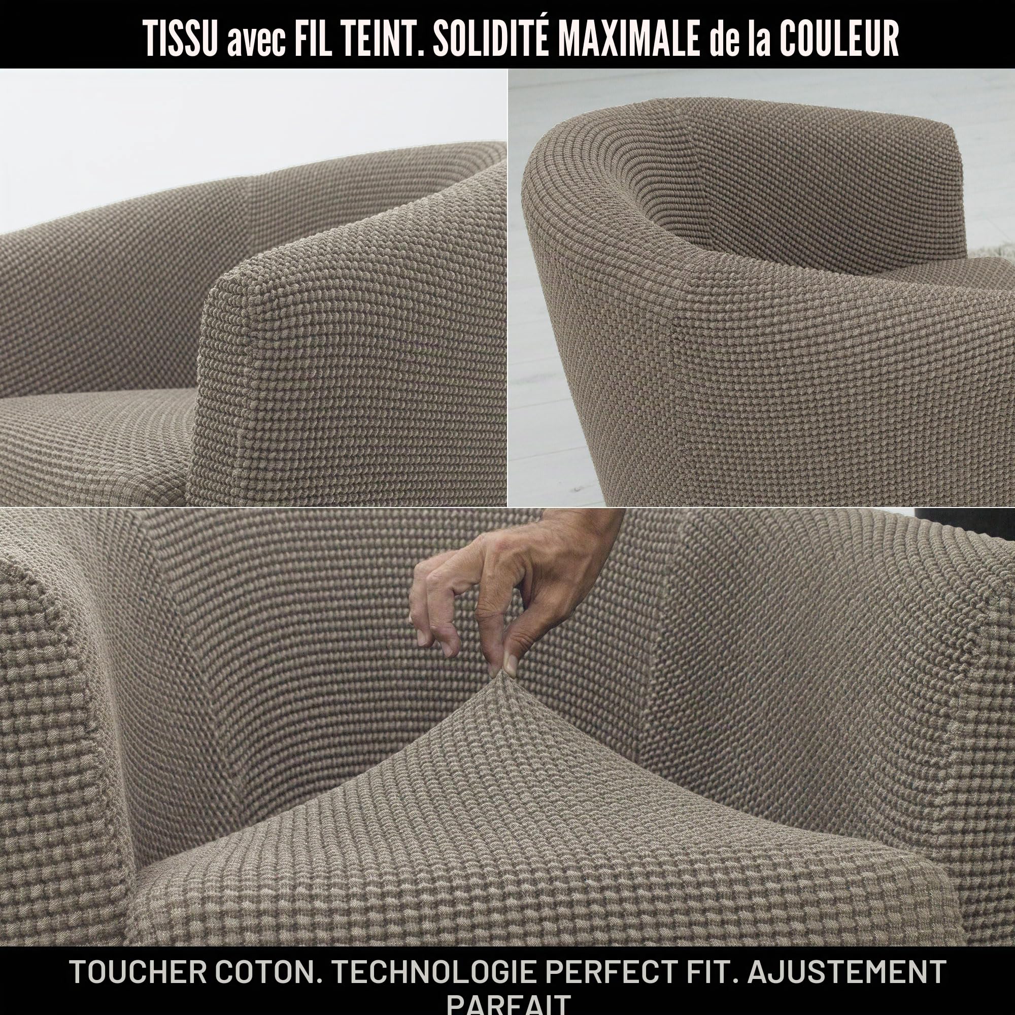 FAVERTI Housse de Fauteuil Club avec Housse de siège | Housse Super élastique Compatible avec Les fauteuils IKEA TULLSTA et BAKLA | Modèle NOVELE | Lin | Tissu Jacquard de qualité Toucher Coton