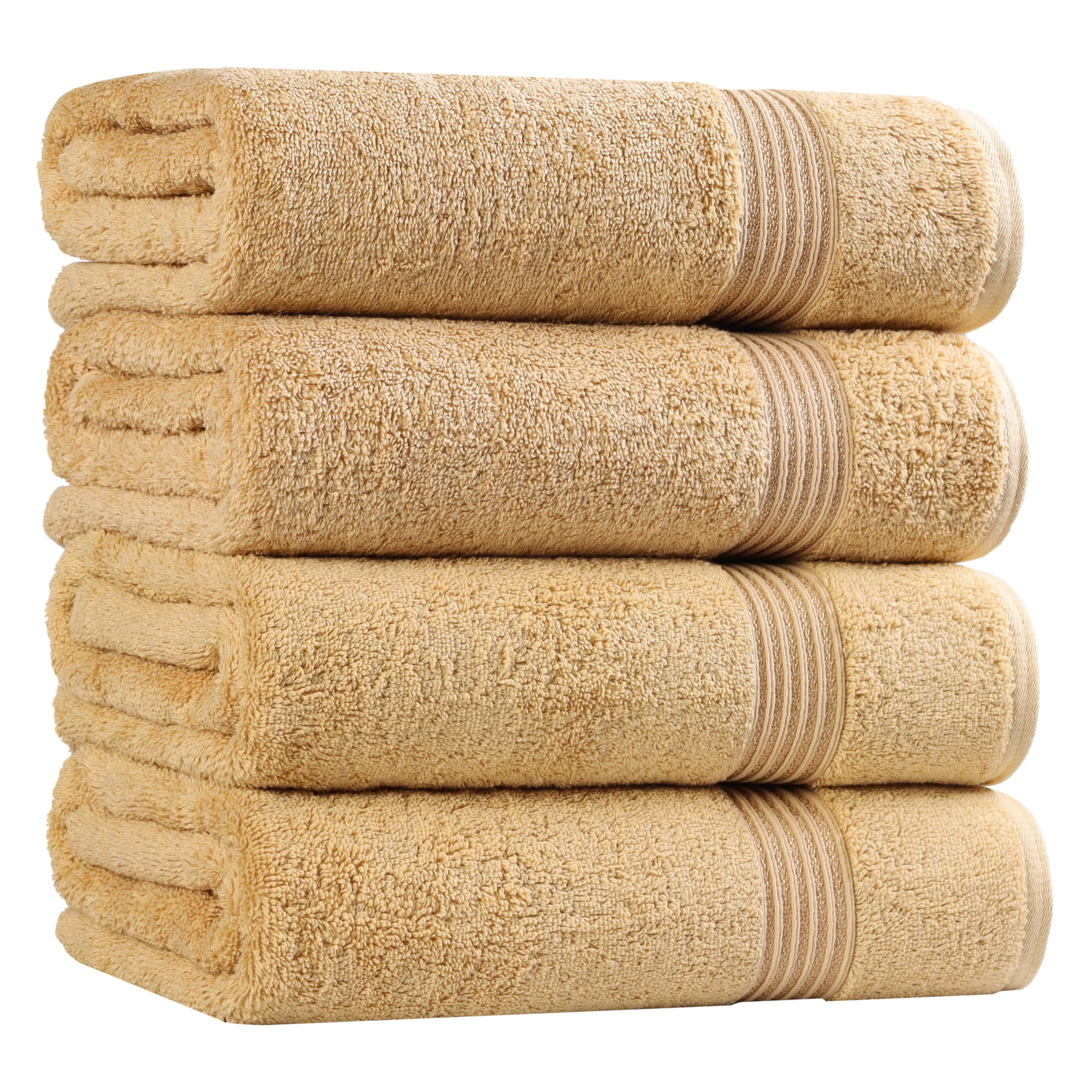 Superior Egyptian Cotton 4-Piece Bath Towel Set for Shower, Bath, Spa, Resort, Hotel, Soft Body Towels, Airbnb Essentials, Apartment, Dorm, Quick Dry,