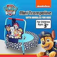 Vista 2 de Paw Patrol - Mini trampolín de interior con asa para niños pequeños, cuenta con Everest, Chase, Marshall, Skye y Rubble, Multi