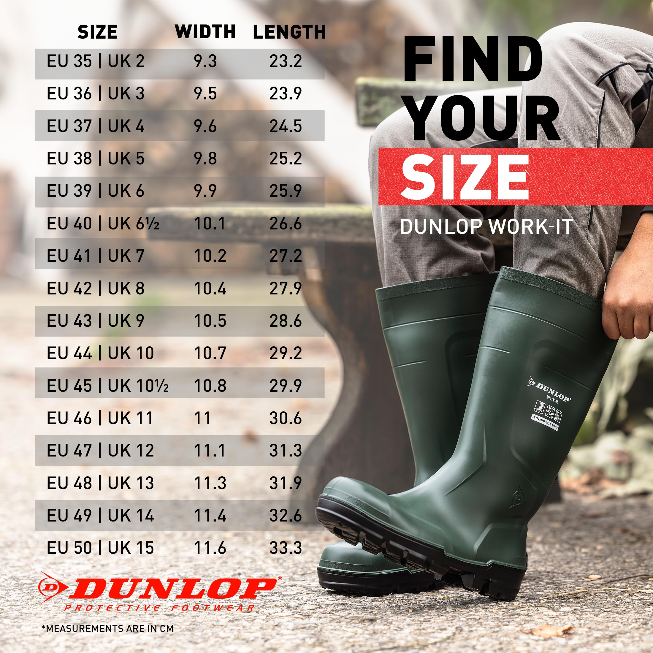 DUNLOP Protective Footwear, Work-It Full Safety, Verde Patrimonio, Talla