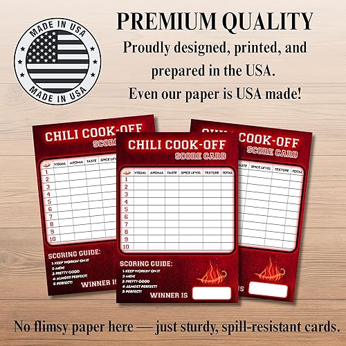 Miniatura 3 de Chili cook score cards for competition scorecard for chili cook-off party, voting ballots, all in one bundle - Chili scorecards, chili labels,