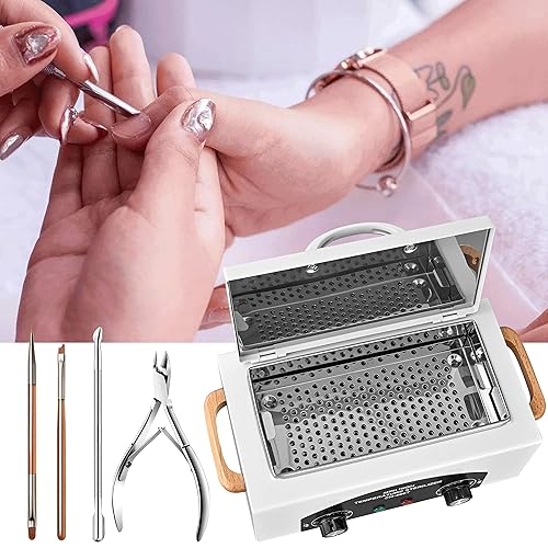 Miniatura 7 de Caja de limpieza de herramientas de metal de alta temperatura, 110 V, 300 W, 1,5 L, con temporizador, manicura, pedicura, spa, peluquería, equipo de