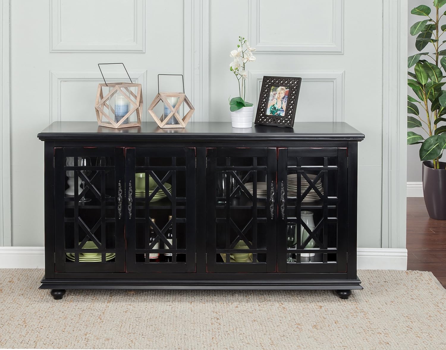 Martin Svensson Home Cassandra 63" TV Stand, Antique Black : Home & Kitchen