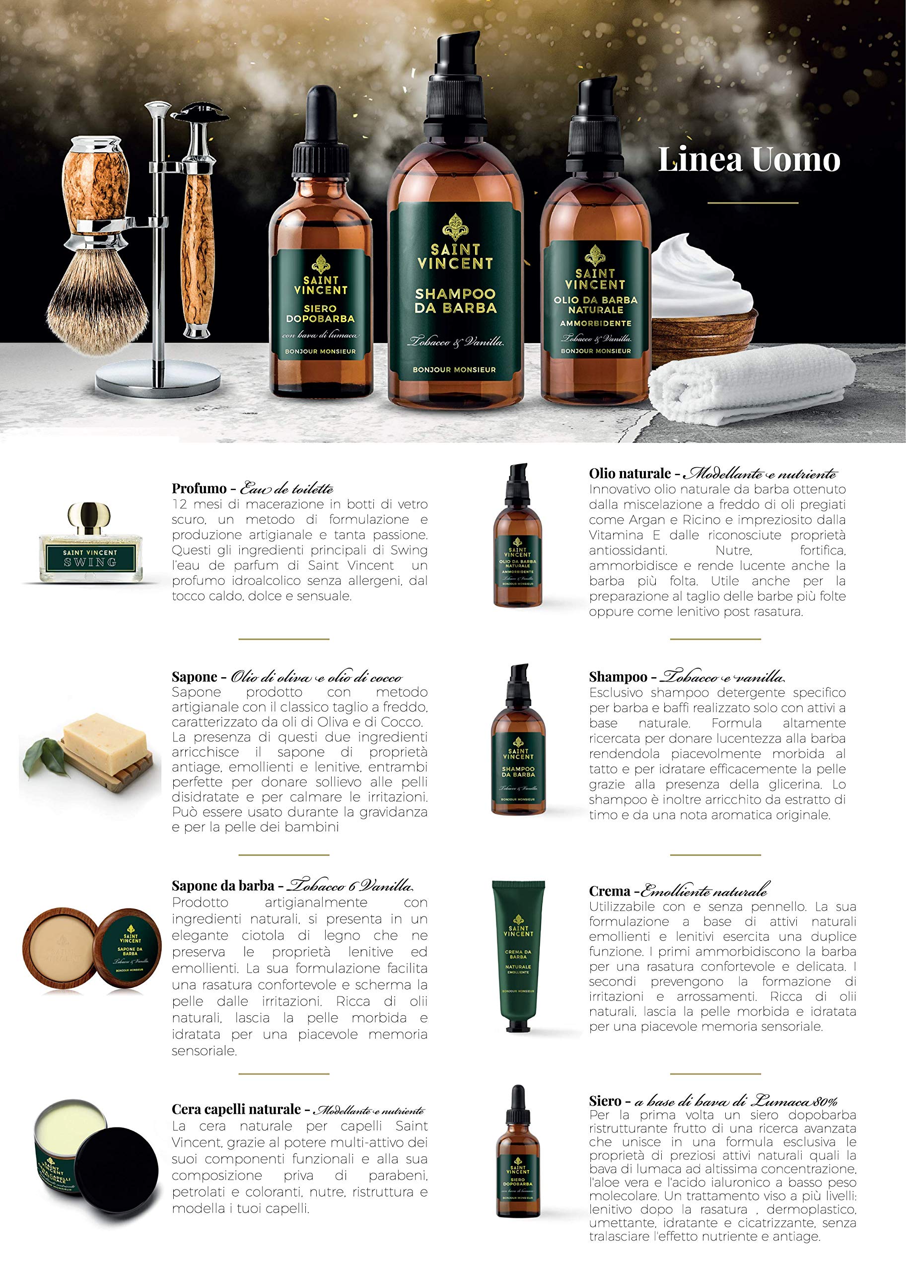 LFA - LABORATORI | Shampoo Barba e Baffi, Detergente Professionale, Sapone da Barba Fragranza al Tabacco e Vaniglia (100 Ml)