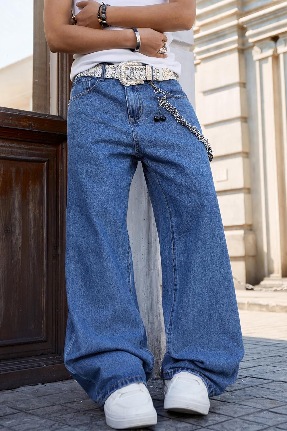 Men's Super Baggy Jeans - Wide Leg Loose Fit Denim Pants Y2K Hip Hop Streetwear Skater Casual Trousers - Image 2