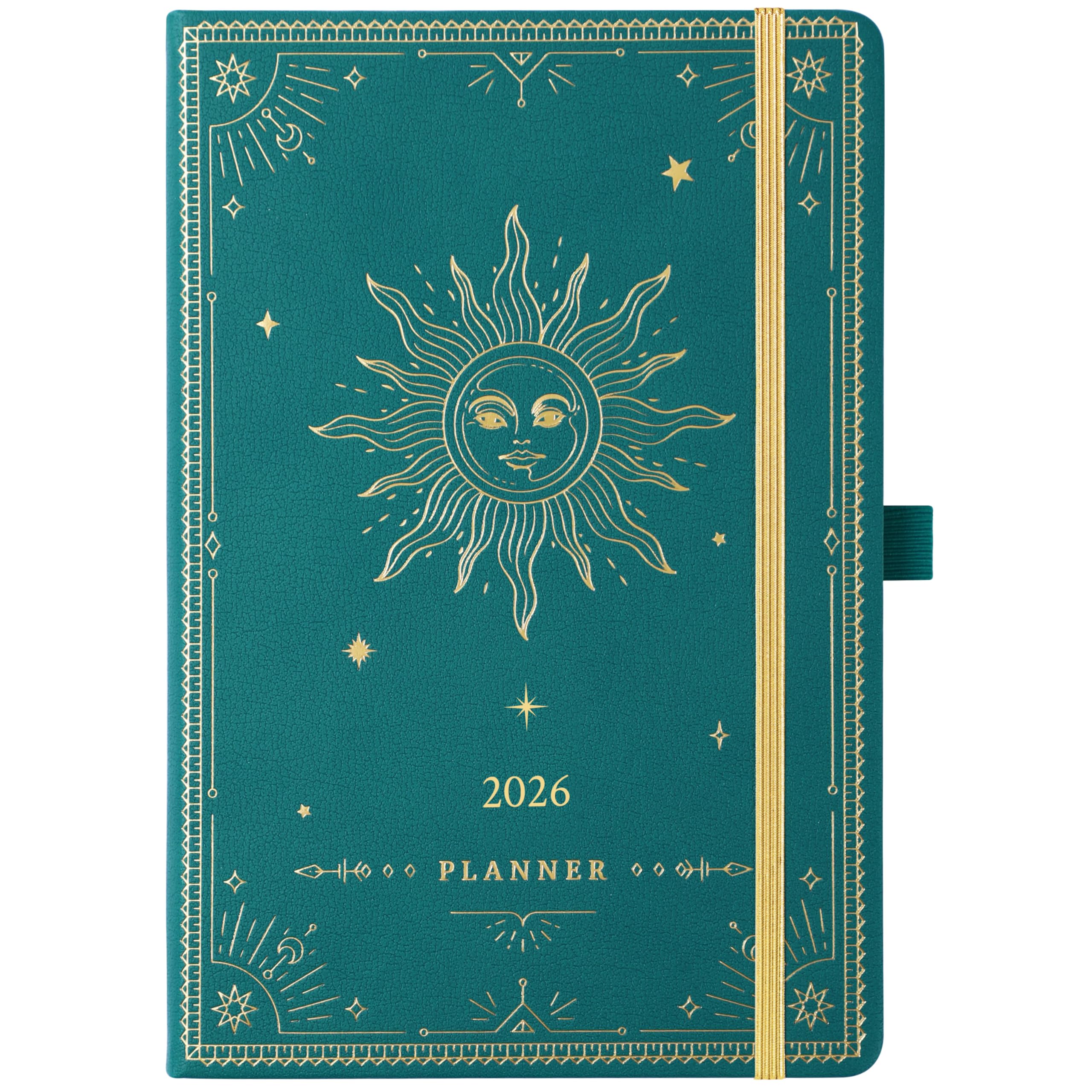 2026 Planner - 2026 Weekly Monthly Planner, Jan 2026 - Dec 2026, 5.75" x 8.25", Faux Leather with Back Pocket & 40 Notes Pages - Teal