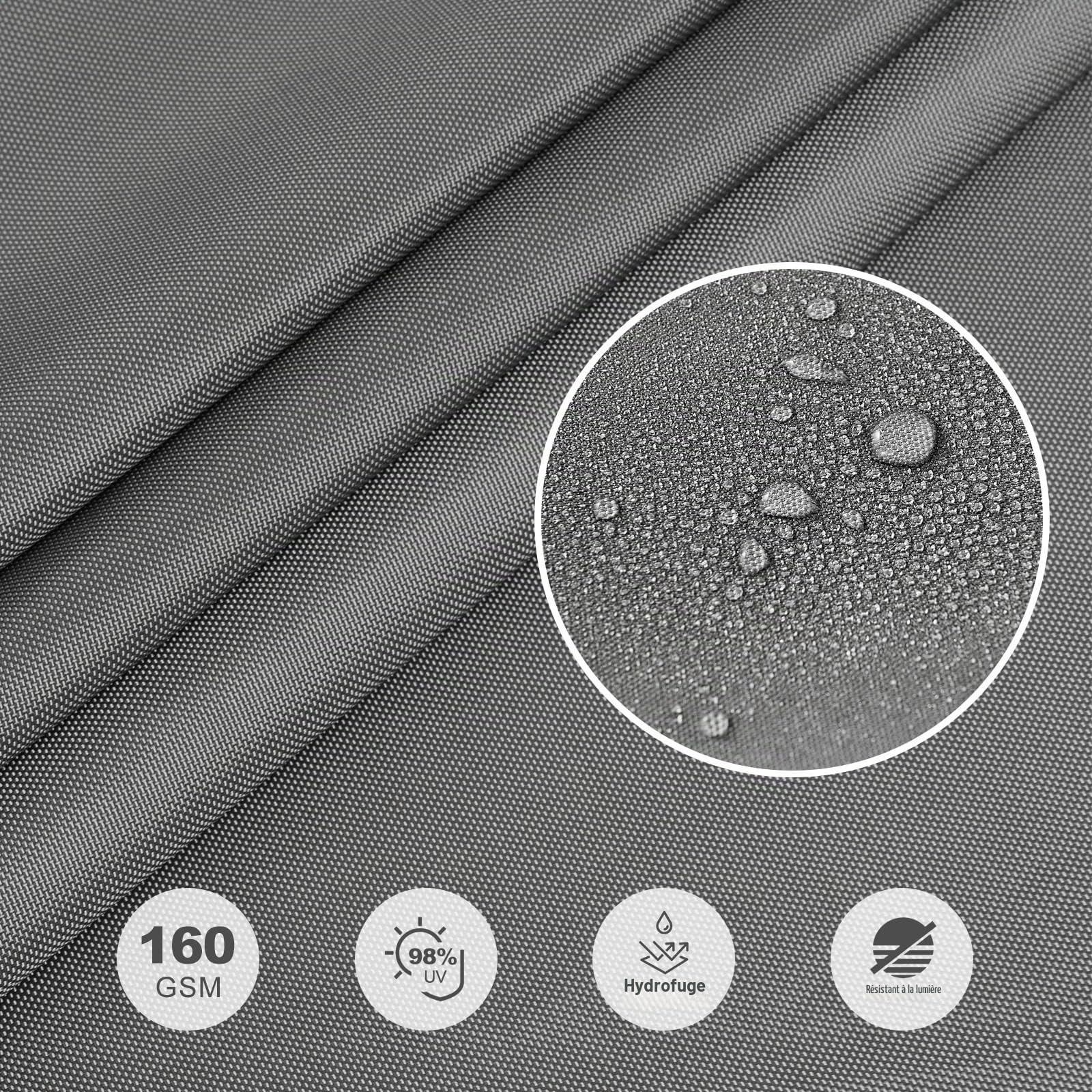 HAIKUS Voile d'ombrage Imperméable Carré 3x3m, Toile Ombrage PES Résistant à l'Eau, Filet dombrage 3m Résistant 98% Protection Rayons UV pour Patio Jardin Terrasse Camping Extérieur, Gris Graphite 3x3