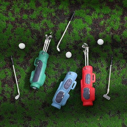 Miniatura 4 de 3 juegos de accesorios para casa de muñecas en miniatura, palos de golf en miniatura, juguetes para decoración de casa de muñecas a escala 112,