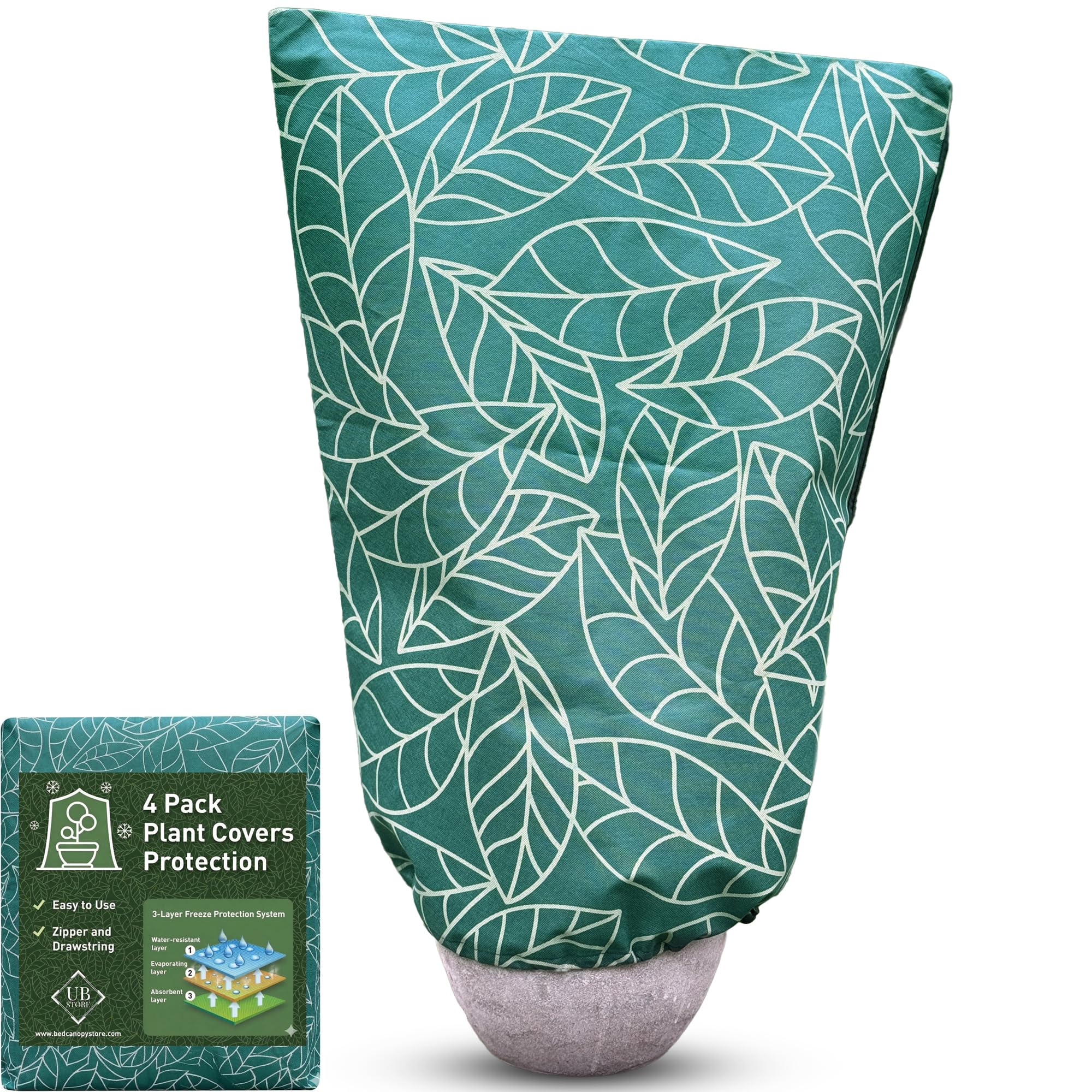 Plant Covers Freeze Protection 24"x32" | 4-Pack Winter Frost Blankets