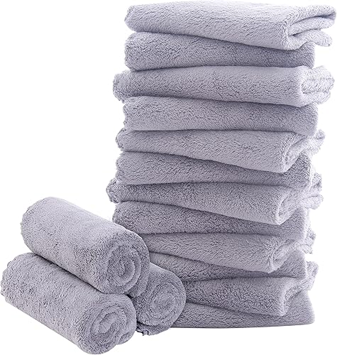 Miniatura 14 de Paquete de 16 paños para bebé, forro polar coral de lujo, extra absorbentes y suaves, para recién nacidos, bebés y niños pequeños, adecuados