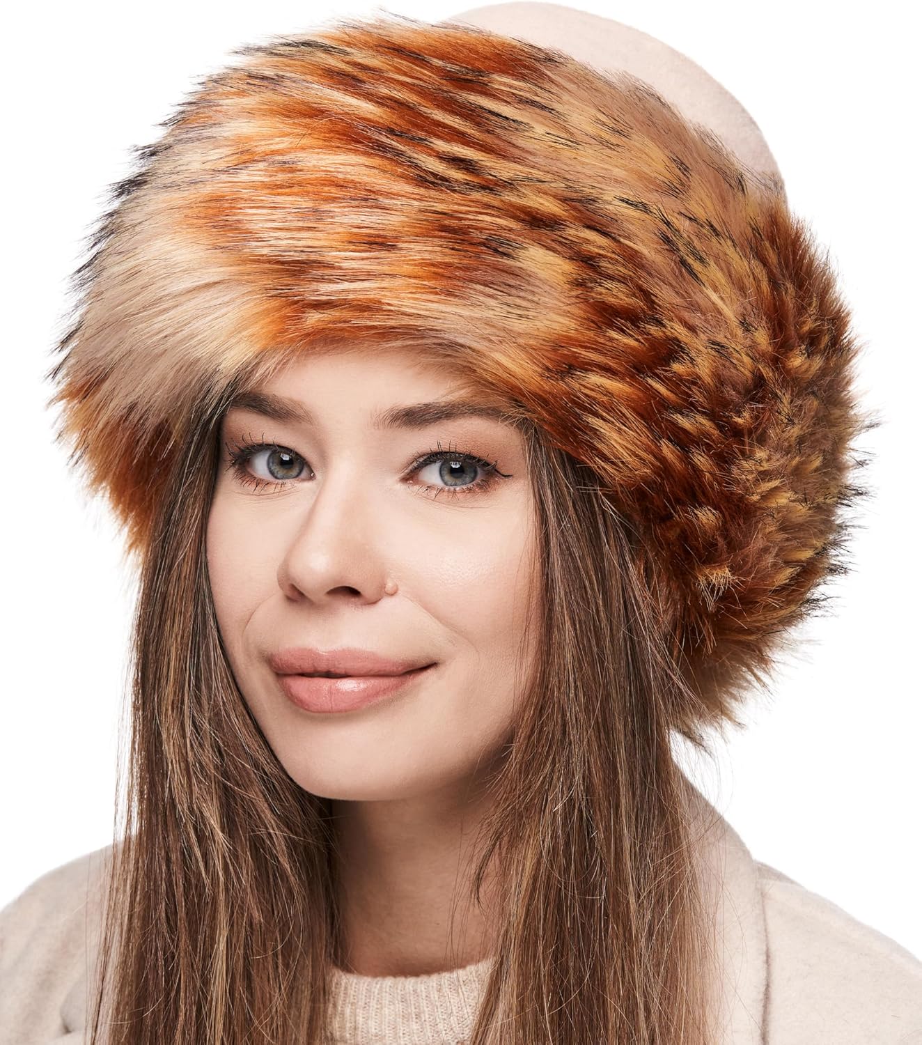 Futrzane Classic Trim Hat - Faux Fur Trimmed Hats for Women - Classy Fleece Cap