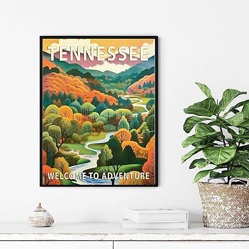 Miniatura 2 de Póster artístico de Tennessee, decoración artística de paisaje retro de Estados Unidos, pintura de montaña y paisaje de aventura para dormitorio,