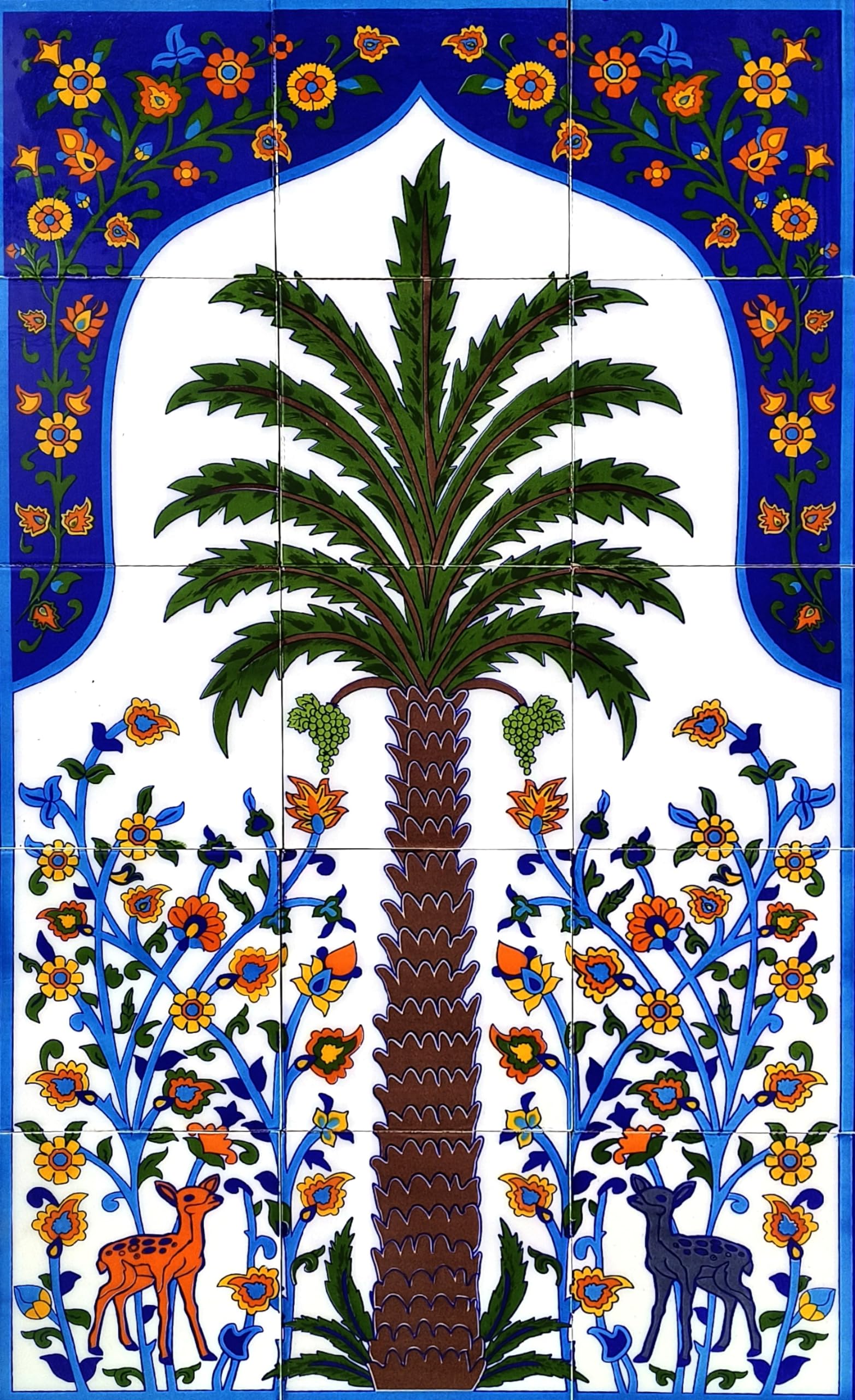 Shiv kripa Blue Art Pottery Decorative Ceramic Tiles Mural for Wall (15pes Tile sat) (Ceramic)