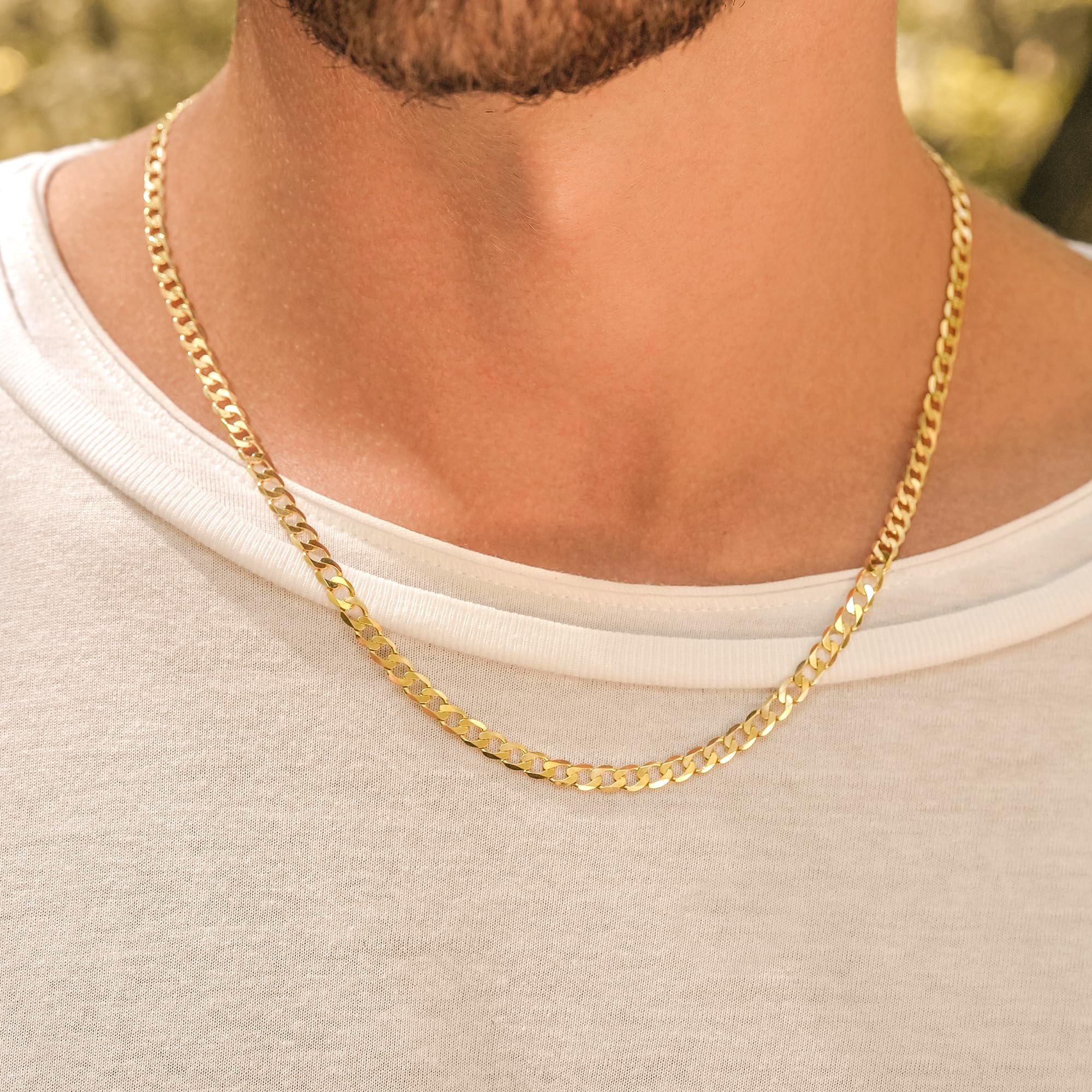 EDELIND 18K 14K Cadena hombre oro, 5mm cadena barbada, también 8K