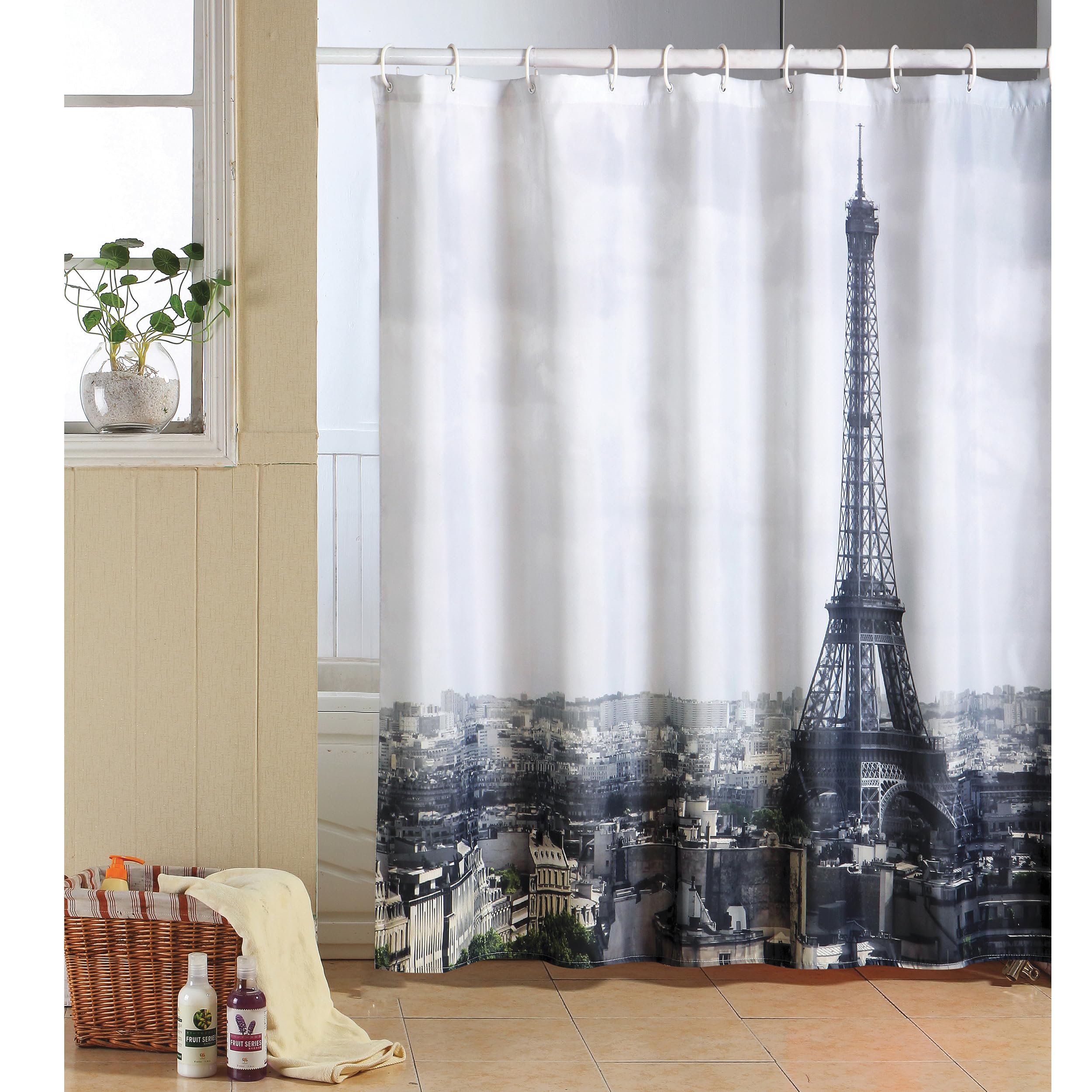 Rideau Imperméable Lavable Machine Rideau De Douche Polyester 120x200cm - Imperméable, Antibactérien, Lavable Machine Rideau Bain Polyester 120x200cm