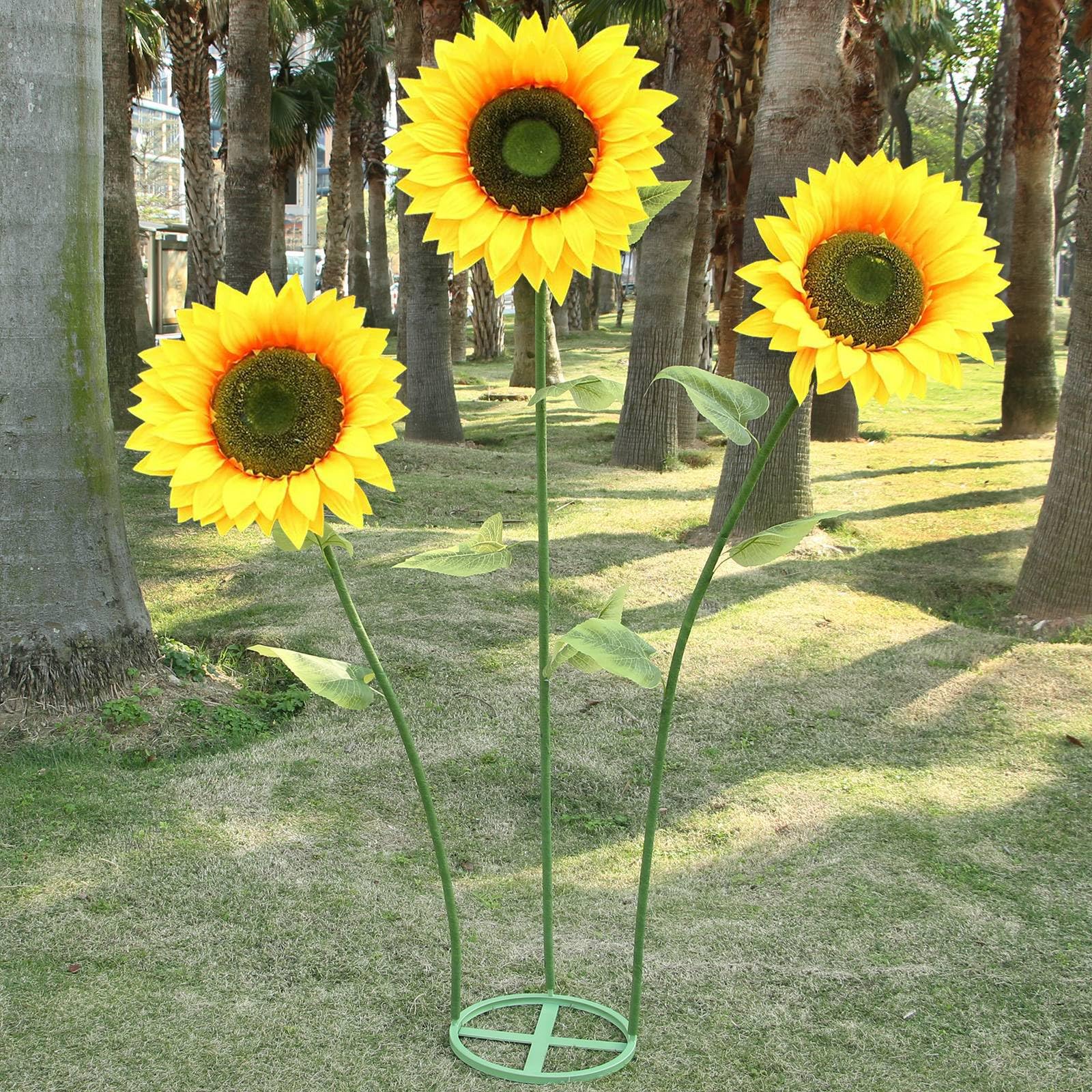 Photo 1 of YOFNIRG Sunflowers Artificial Flowers Set,5.6 Ft Giant Silk Fake Sunflower Decoration,Sunflower Decor for Rustic Wedding Backdrop,Outdoor Garden Party Photo Props,Shop Window Displays(3PCS)