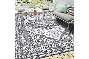 Pauwer Outdoor Rug 9 x 12 Ft., Patio Rug Sale, Waterproof Reversible...