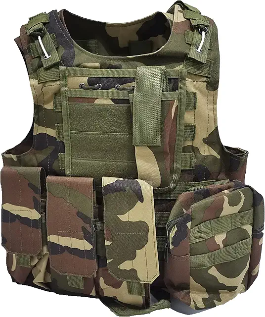 Gilet tactique militaire extérieur - Équipement de protection pour paintball et chasse