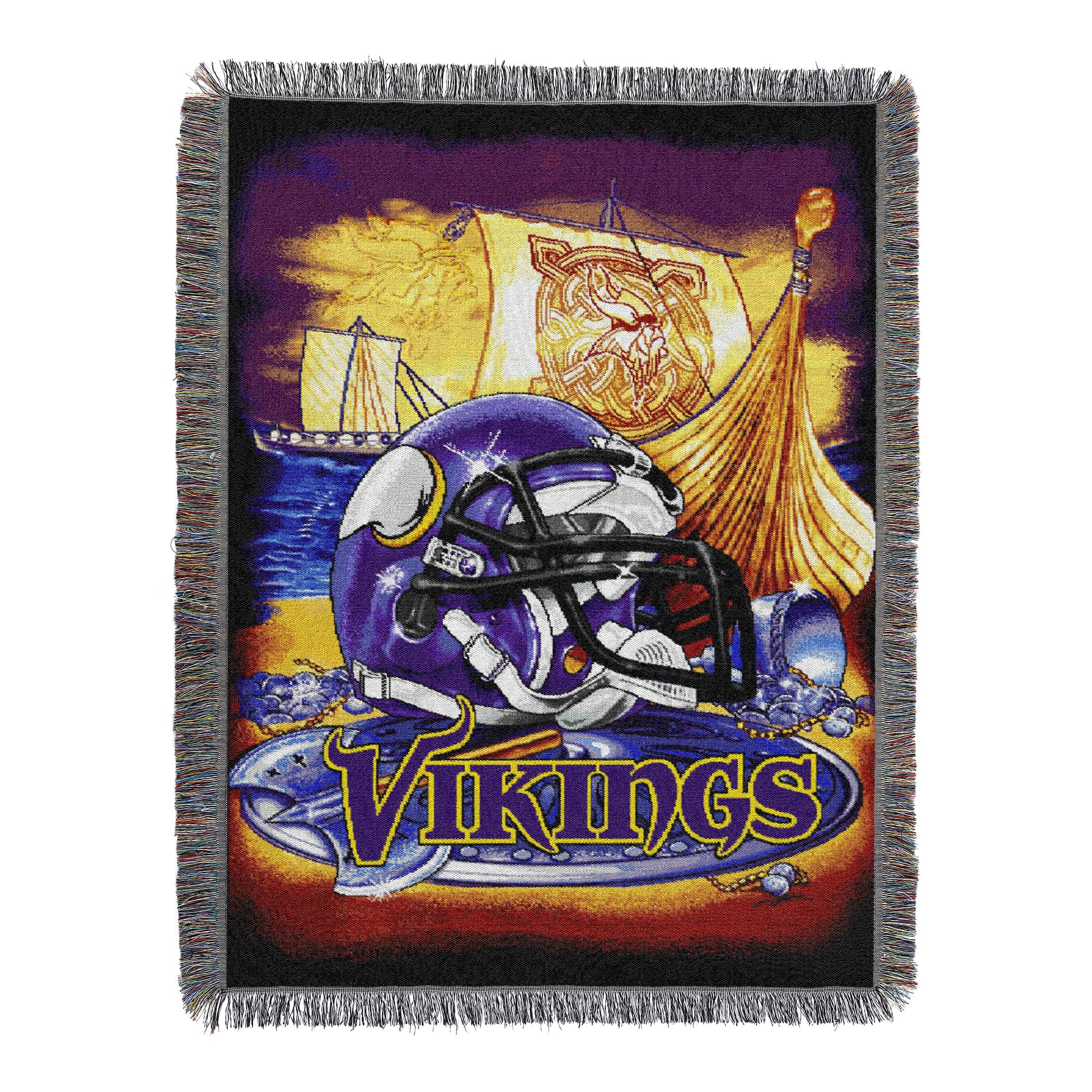 NFL Minnesota Vikings Home Field Advantage Woven Tapestry Wall Hanging, 48 x 60 Inches, Officially Licensed, Decorative Fringes