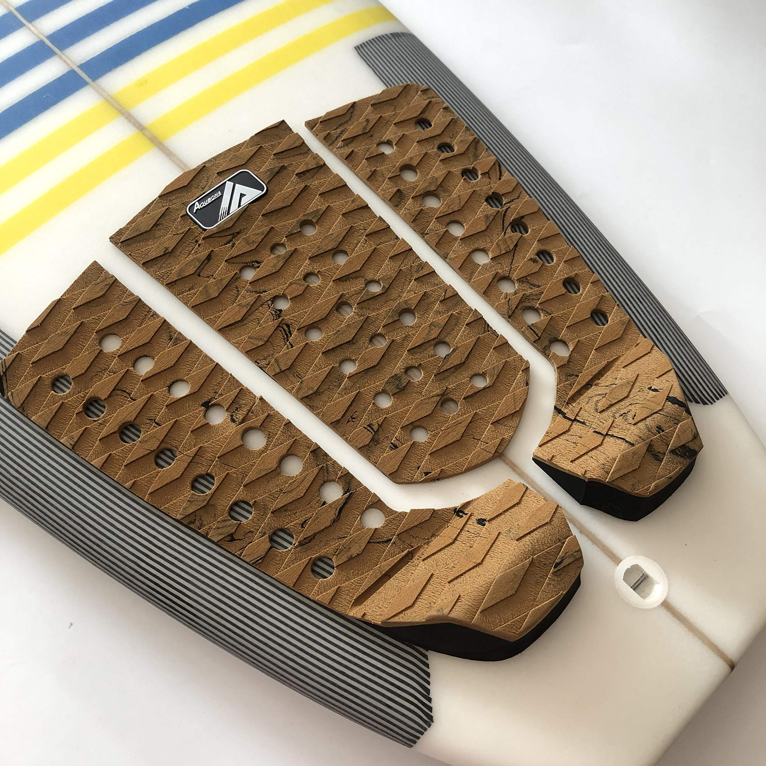 AQUBONA de tracción de EVA para Tabla de Surf de 3 Piezas con Almohadilla de Cola Profesional Adhesiva 3(m) para Todas Las Tablas de Surf, Tablas Cortas, Tablas largas