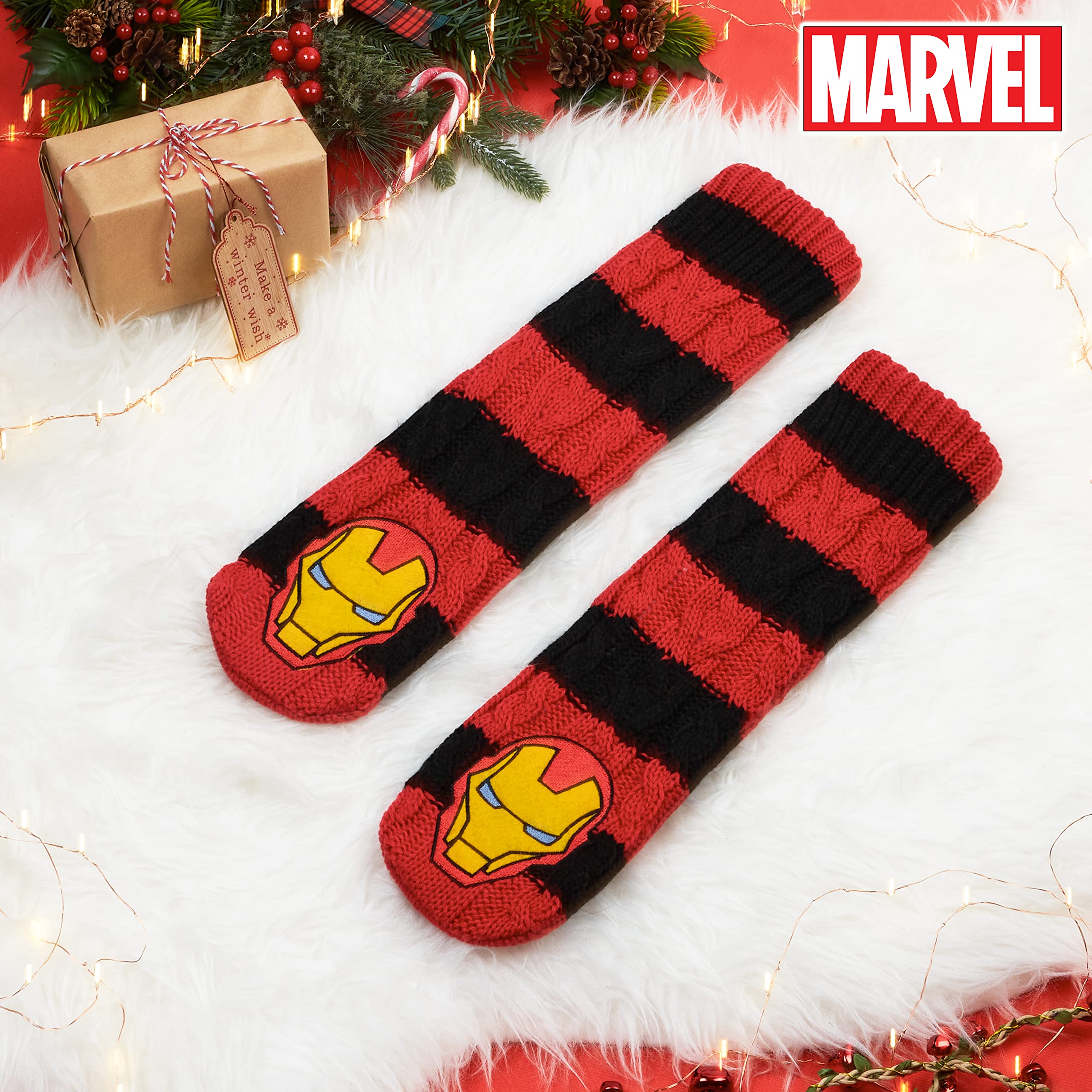 Marvel Calze Uomo Supereroi, Calzini Antiscivolo Uomo a Pantofola