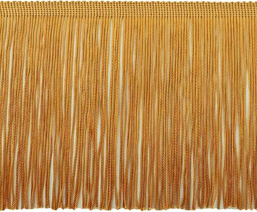 Borde de flecos de cadena maciza de 6 pulgadas de largo (estilo # CF06), oro antiguo #C4 (oro amarillo oscuro) 11 yardas (33 pies32.8 ft)