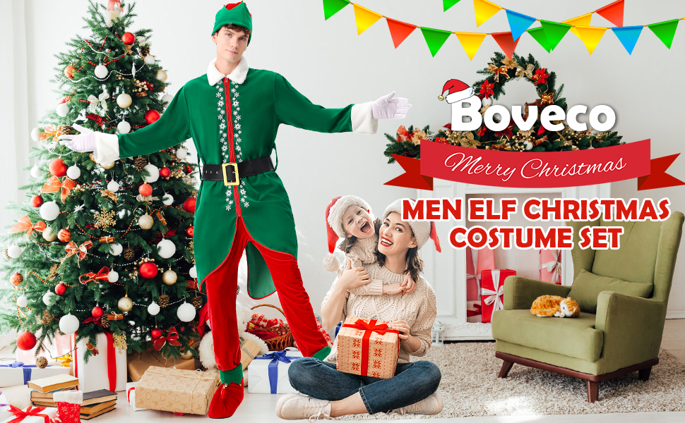 LILLIWEEN Herren Elf-Kostüm – Buddy Kostüm Komplettset Mit Mantel, Hose, Hut & Gürtel – Für Halloween, Weihnachten & Cosplay LILLIWEEN Herren Elf-Kostüm – Buddy Kostüm Komplettset Mit Mantel, Hose, Hut & Gürtel – Für Halloween, Weihnachten & Cosplay