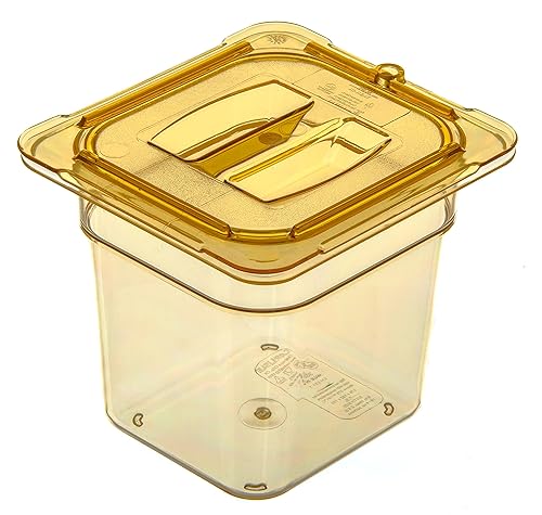 Miniatura 6 de Carlisle FoodService Products 3088513 StorPlus - Sartén para alimentos de alto calor, 6 pulgadas de profundidad, sexto tamaño, ámbar (paquete de 2)
