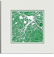 Vista 79 de O3 Design Studio Mapa de corte de papel Madrid negro mate de 20 x 20 pulgadas