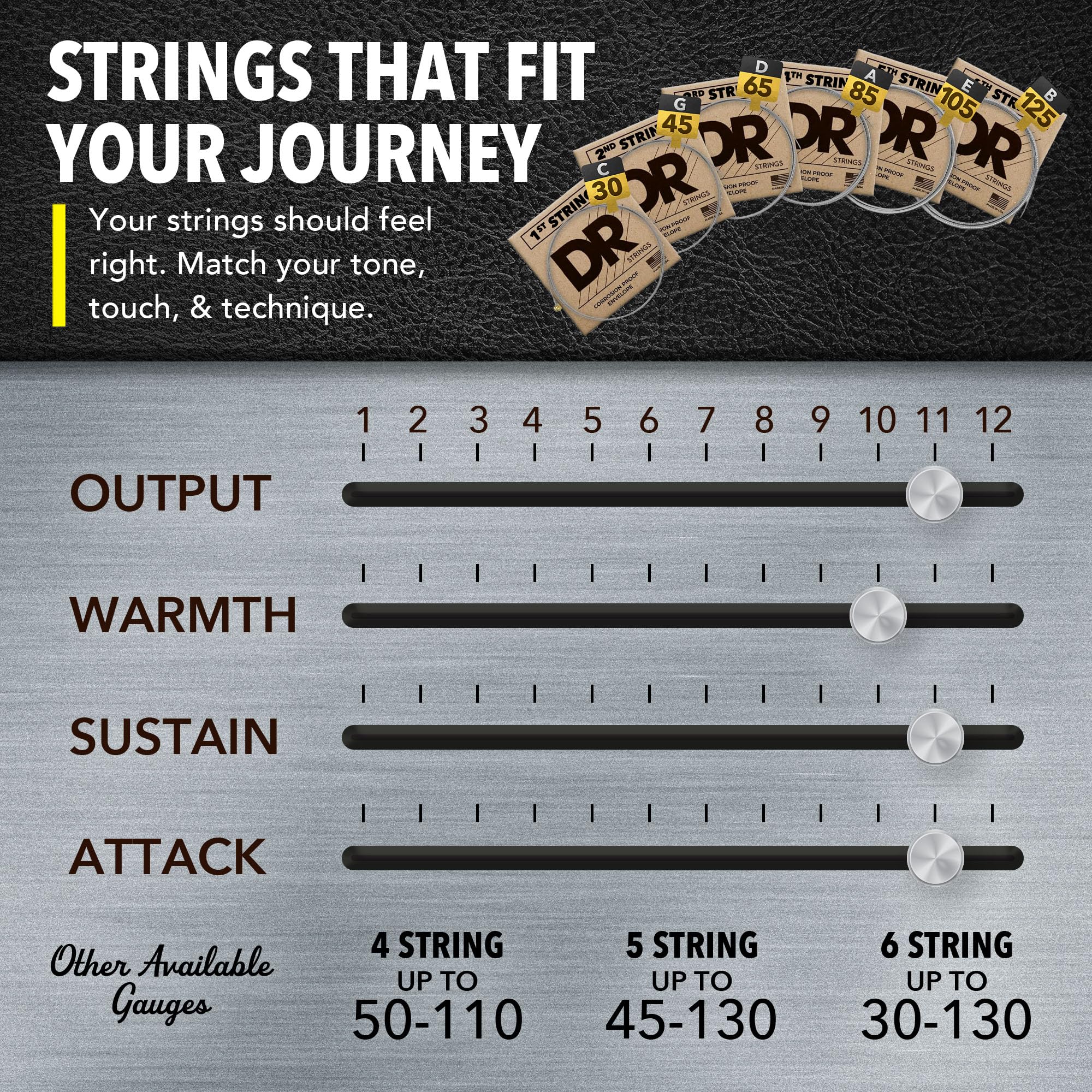 DR String MR6-30 Hi-Beam Juego Cuerdas Bajo