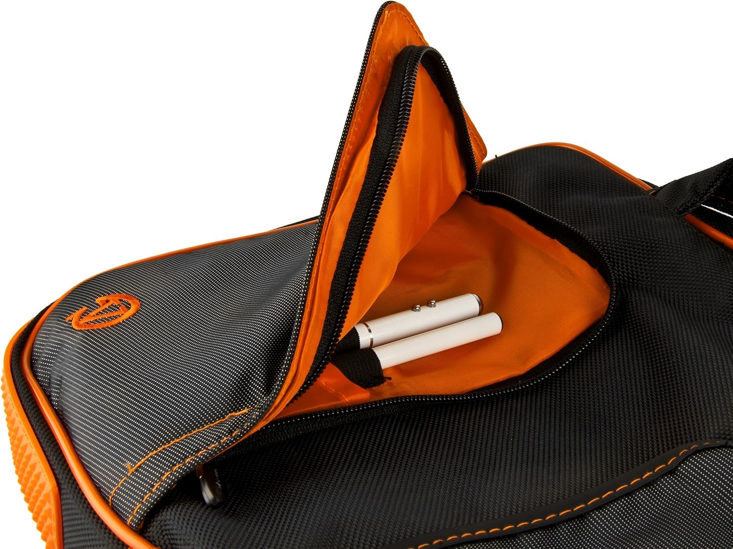 Vangoddy Pindar Sling – BLACK NEON ORANGE Pro Deluxe Shoulder Messenger Carrying Bag for Yoga 2 11' inch Windows Laptop