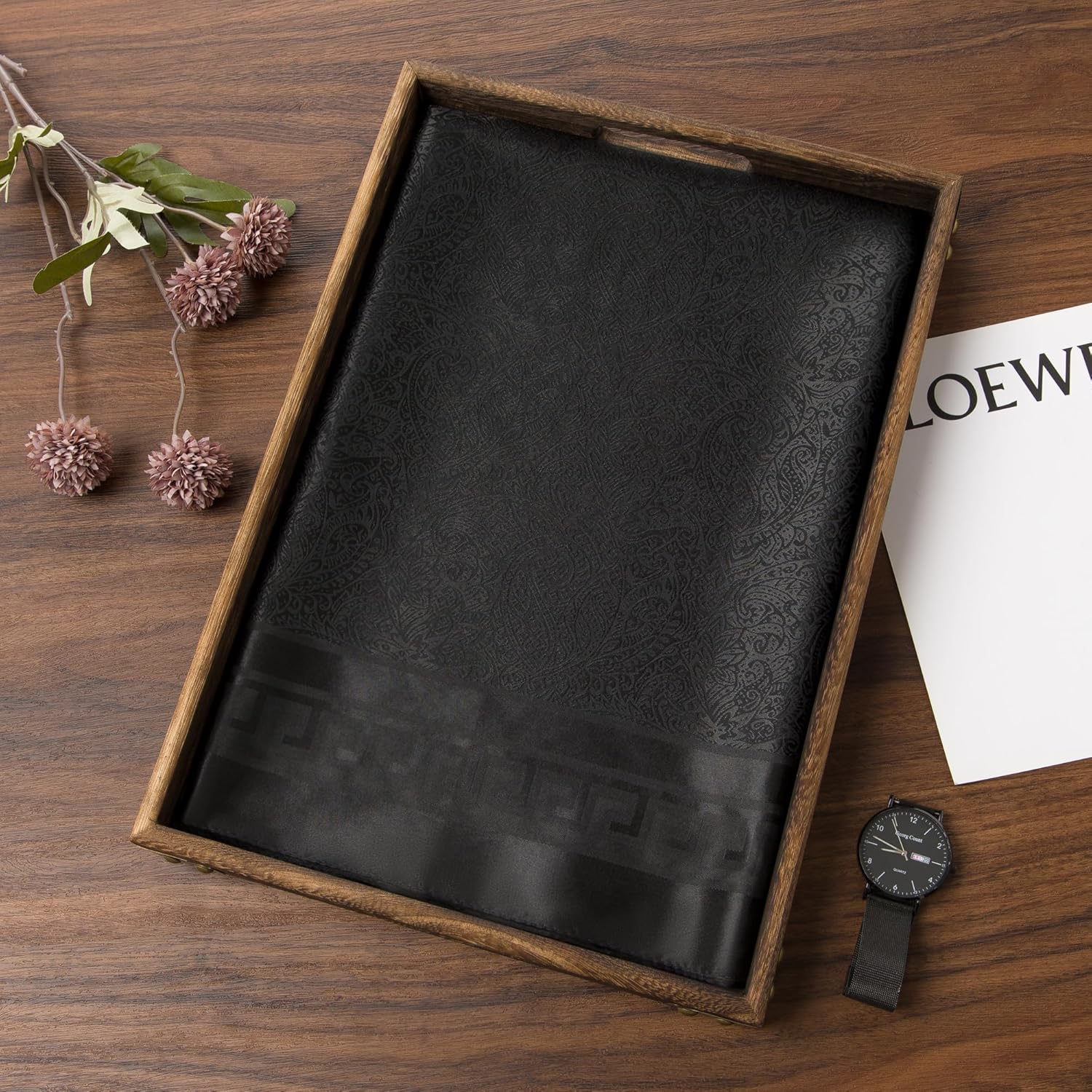 35" Men's Large Square Jacquard Scarf - Cowboy Wild Rugged Style, With Gift Packed - Image 5