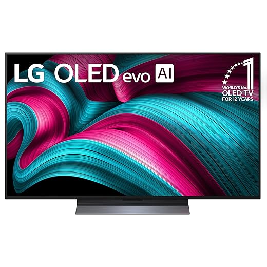 LG 48-Inch Class OLED evo AI Super Upscaling 4K C5 Series Smart TV w/Dolby Atmos & Vision, HDR10, Filmmaker Mode, Wow Orchestra, Alexa Built-in (OLED48C5PUA, 2025)