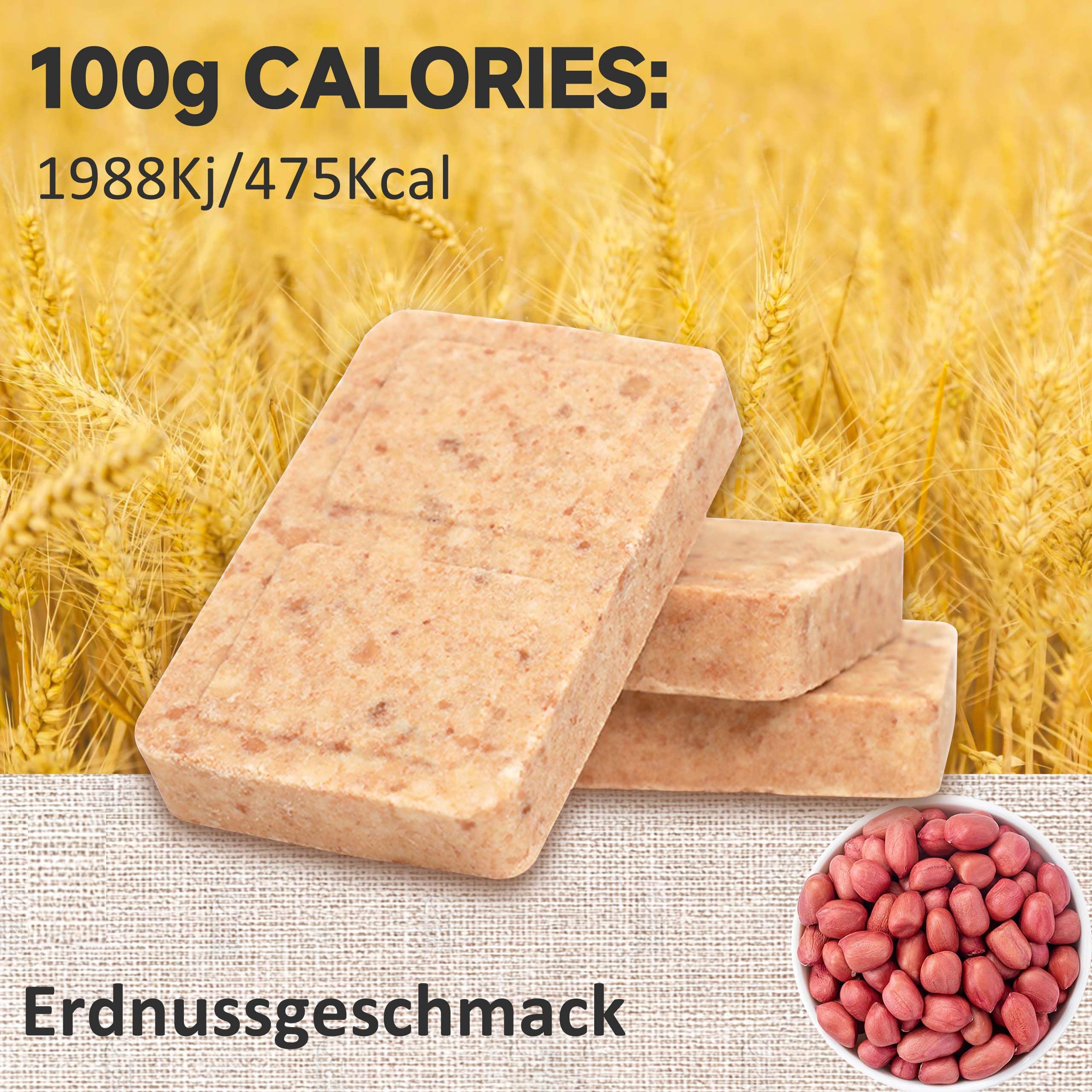 Notfall-Nahrungsmittelversorgung – Erdnuss-Hardtack, Mre Meals Military 2025, Notfall-Mahlzeiten, Survival-Riegel, Camping, Wandern, Überlebensnahrung, kalorienreiche Riegel, 12 Stück, lange