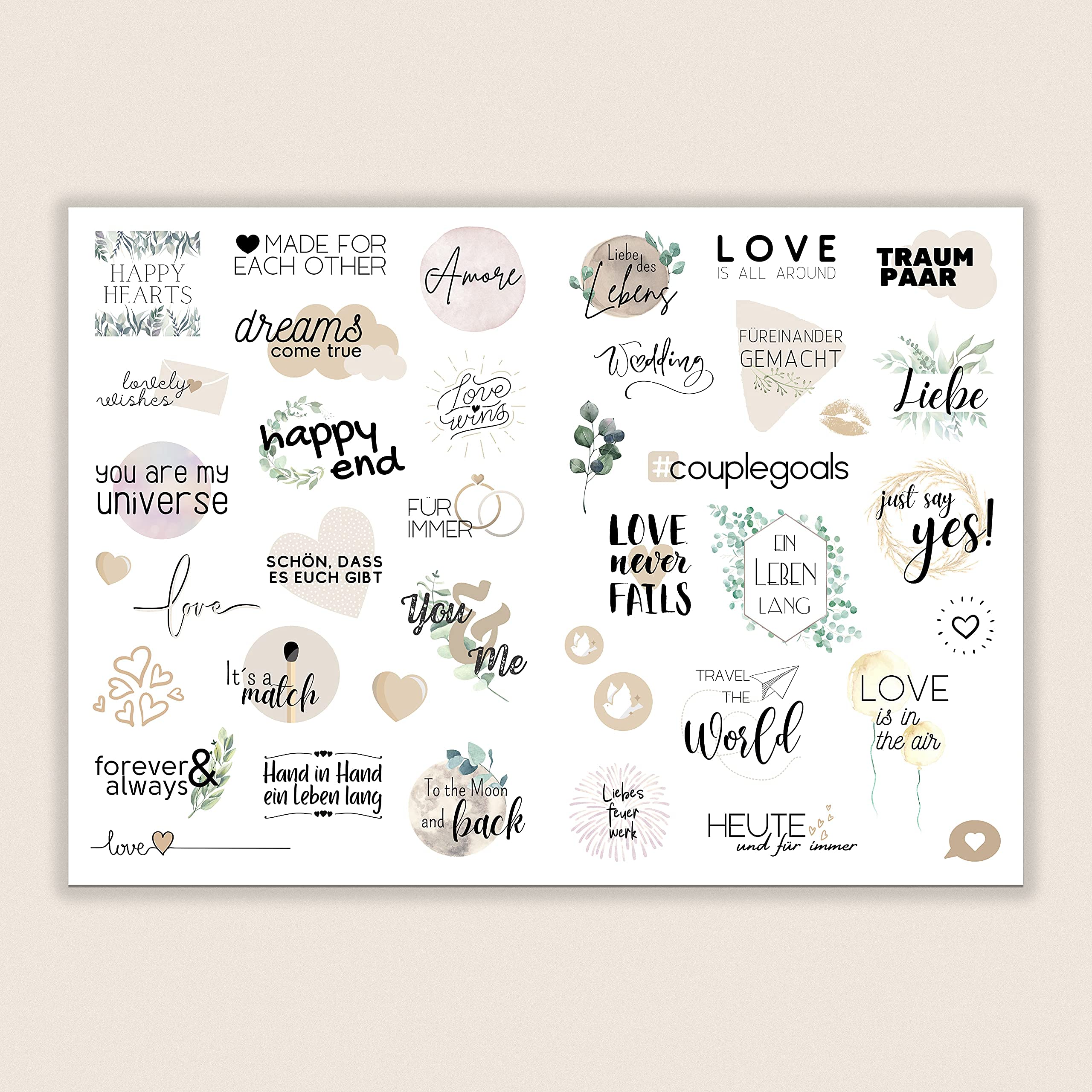 Stickers Mariage Vintage - 230 Motifs, 4 Feuilles 29x21 Cm, PVC Imperméable - 3