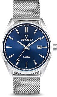 Luxury Watch for Men - Kairos Men's Wrist Watch with Italian Leather or Mesh Watch Band, Men's Wrist Watch, 42mm Analog Watch with Japanese Quartz Movement
