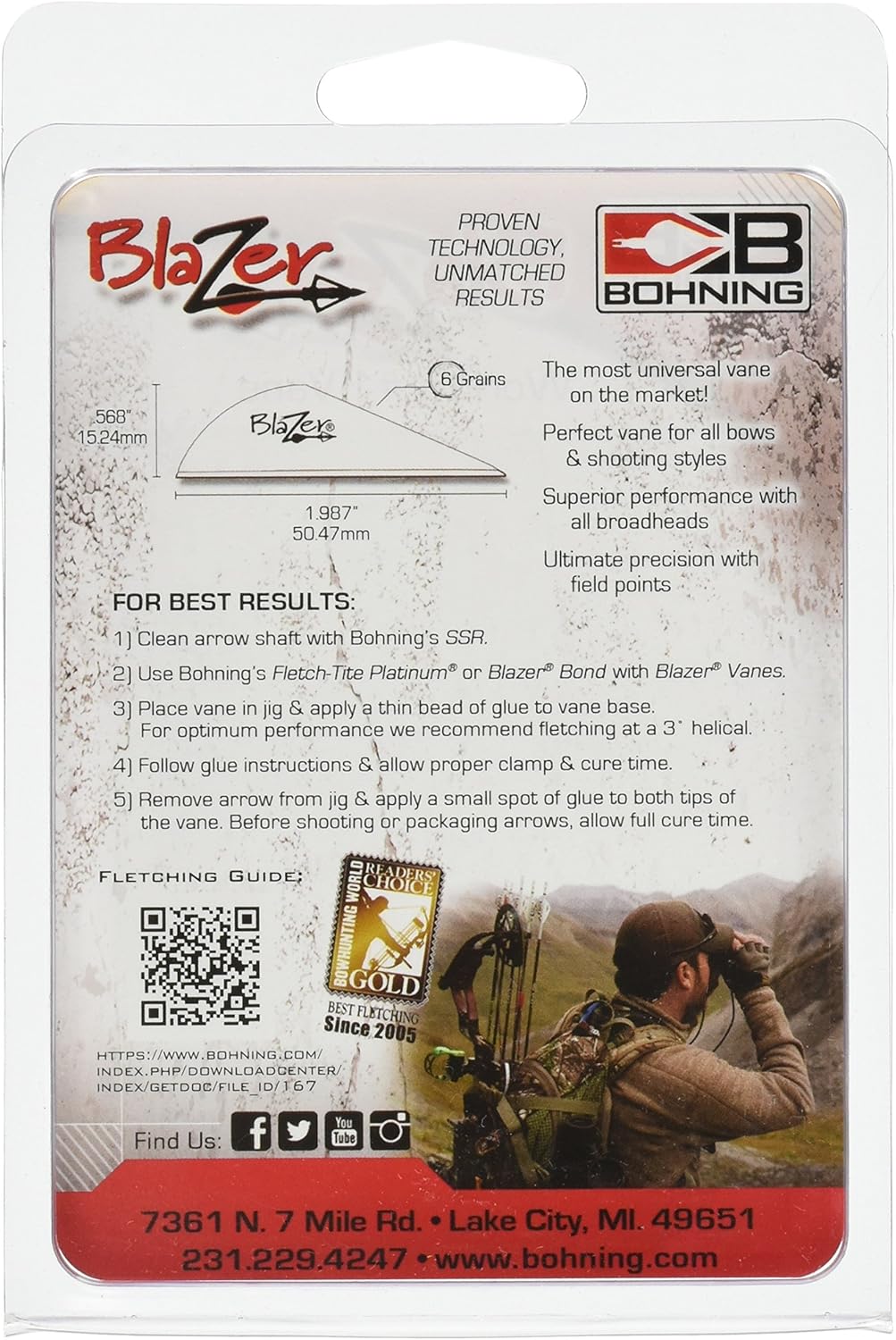 Bohning Blazer Vane (Pack of 36), Neon Green, 2" : Clothing, Shoes & Jewelry