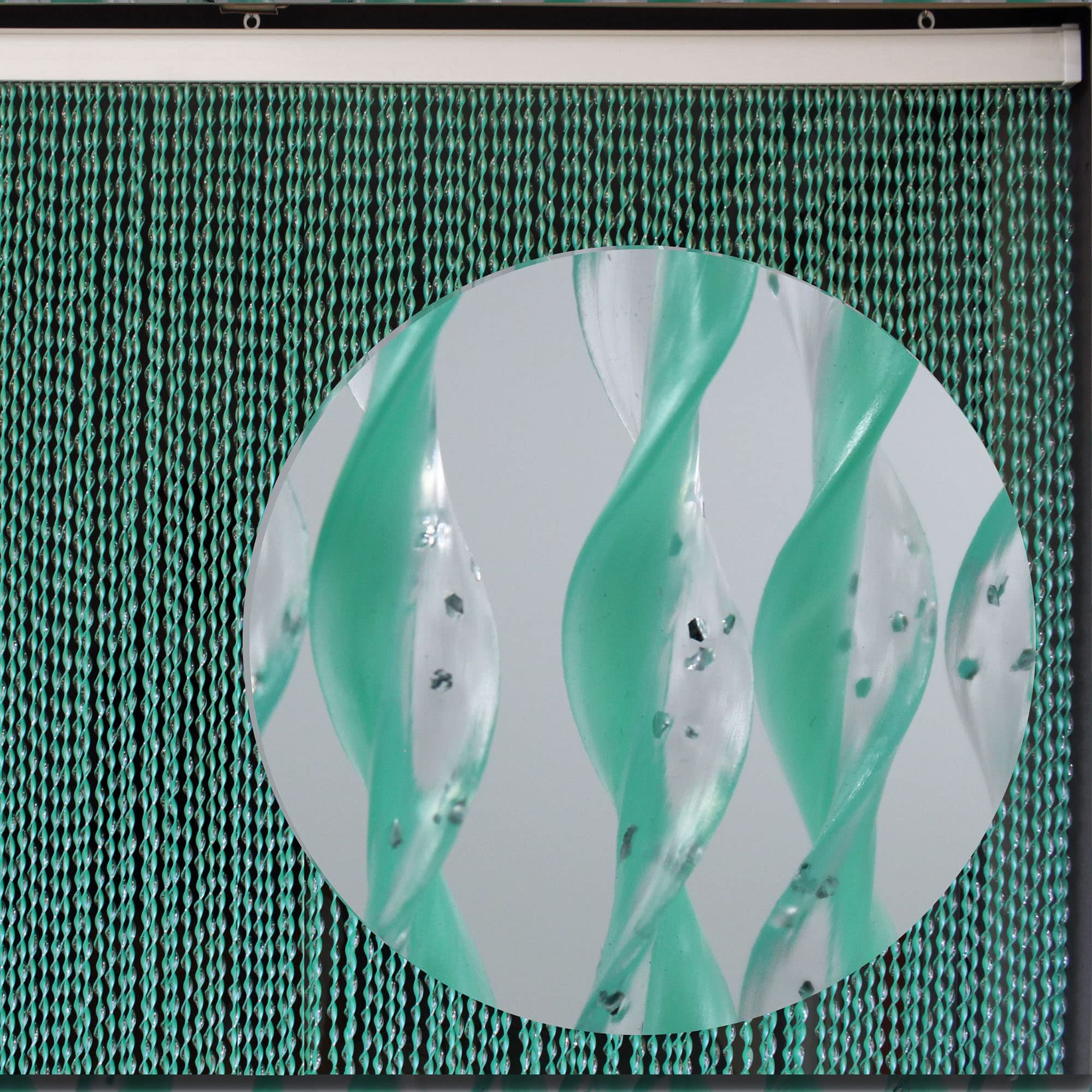 Cirillo Tenda Zanzariera PVC Modello 21 - Made In Italy, Asta Alluminio, Bianco Glitter Argento 80x200 Cm - 3