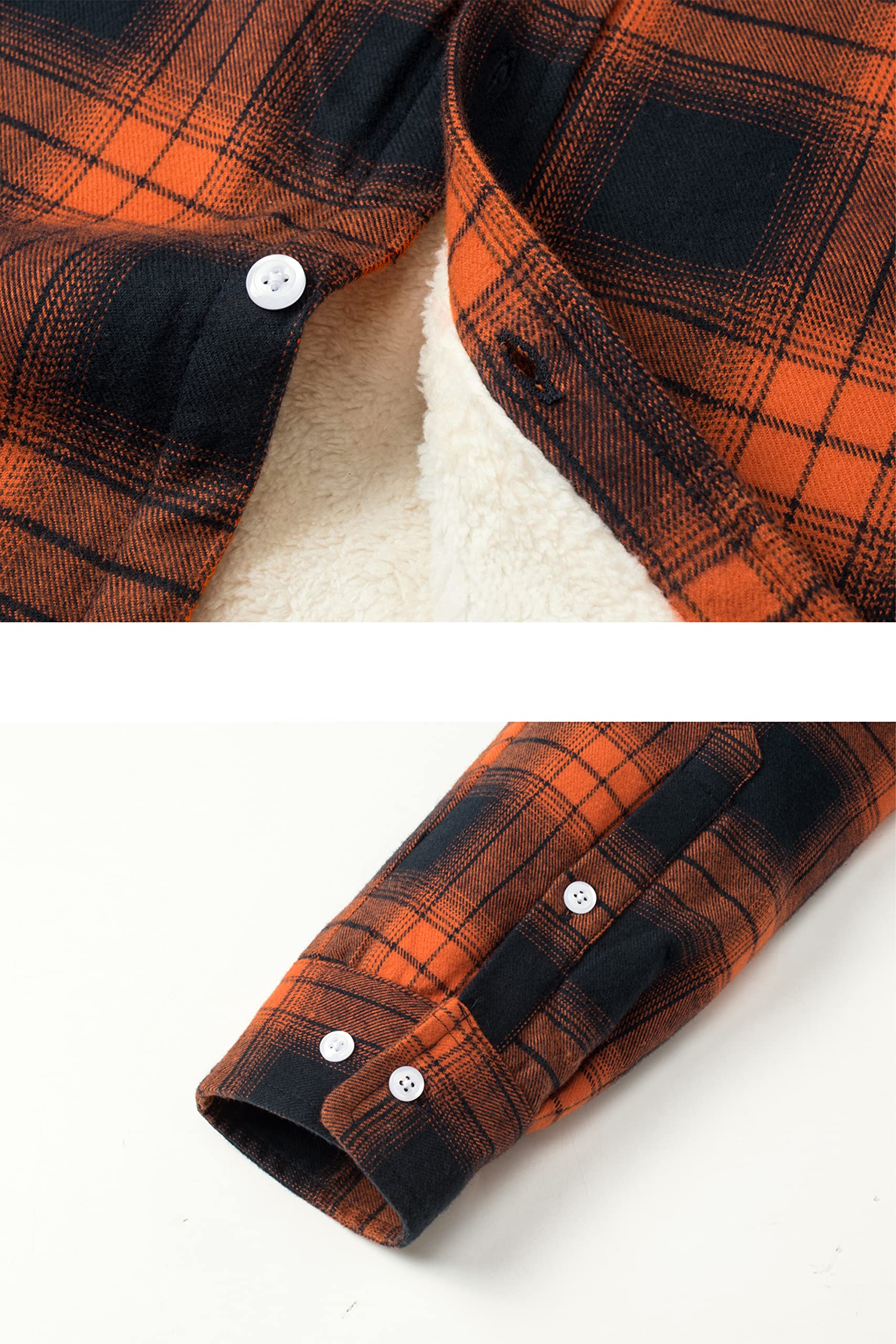 TACVASEN Chaqueta de Hombre Chaquetas a Cuadros Forradas Chaqueta de Trabajo de Franela Chaqueta de Camisa de Leñador de Invierno