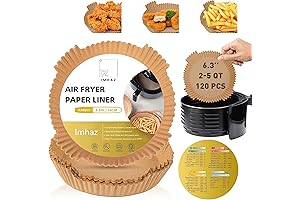 2 Quart Air Fryer Paper Liners, 120 Disposable 6.3-Inch Parchment Papers