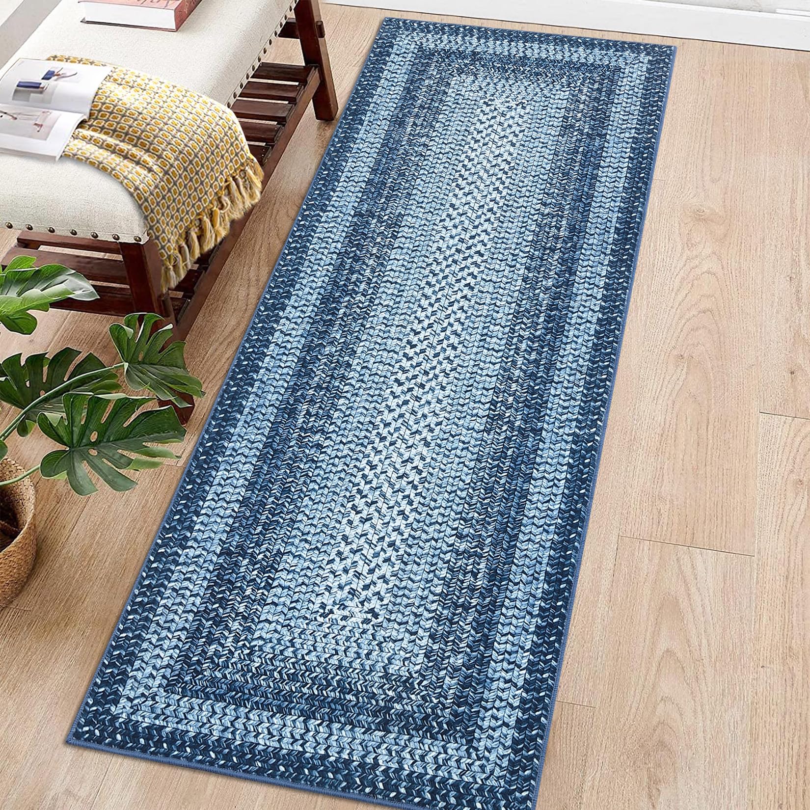 Garvee Kitchen Runner Rug 2x6 Runner Rug Non Slip Washable Runners for Hallways, Boho Vintage Rugs with Rubber Backing, Soft Low-Pile Indoor Carpet
