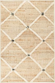 Dash & Albert Kali Natural 2x3 Diamond Machine Washable Area Rug - Anti-Slip, Stain-Resistant, Kid & Pet Friendly, Low Pile