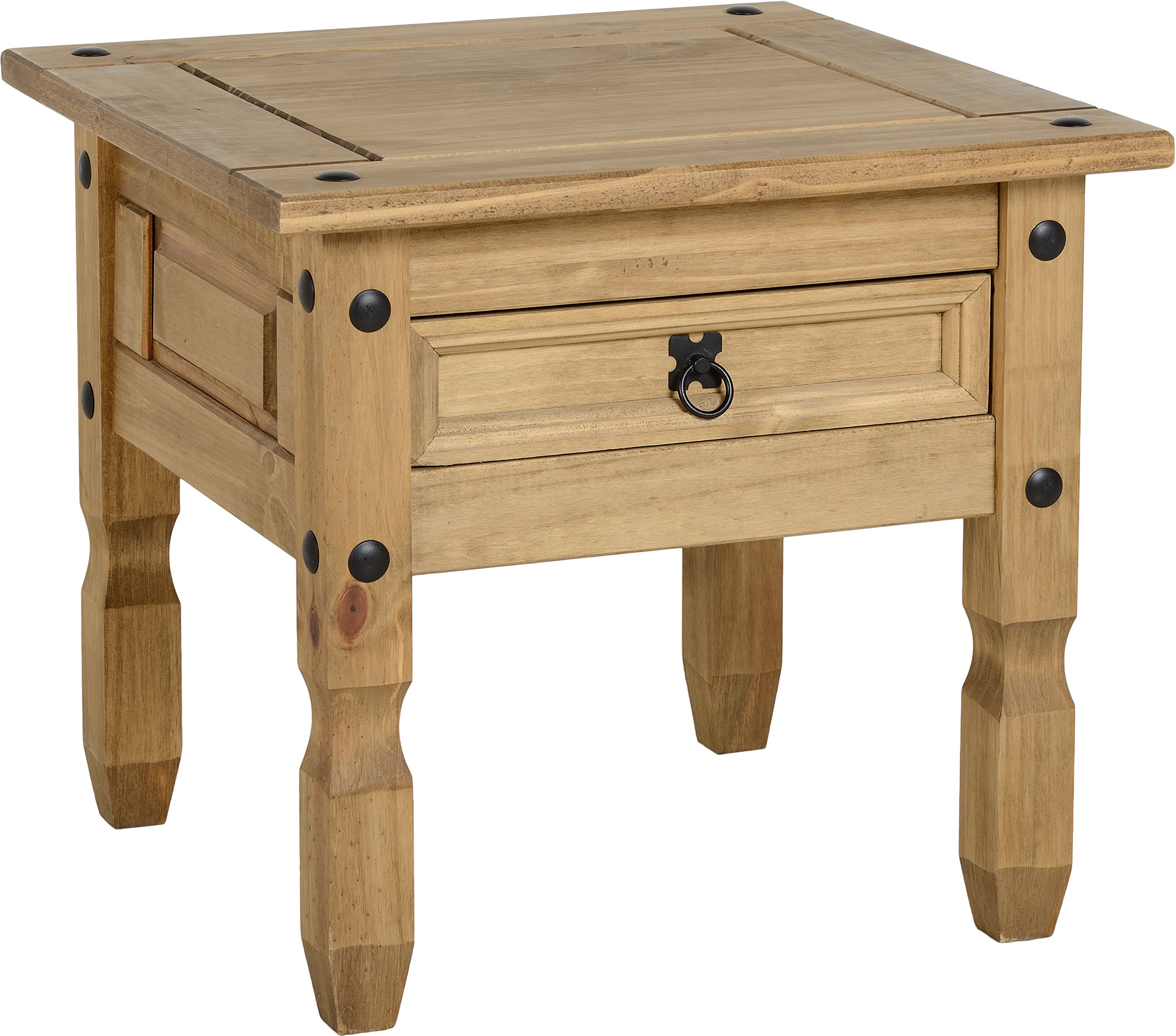 Seconique Corona Pine 1 Drawer Wooden Lamp Table