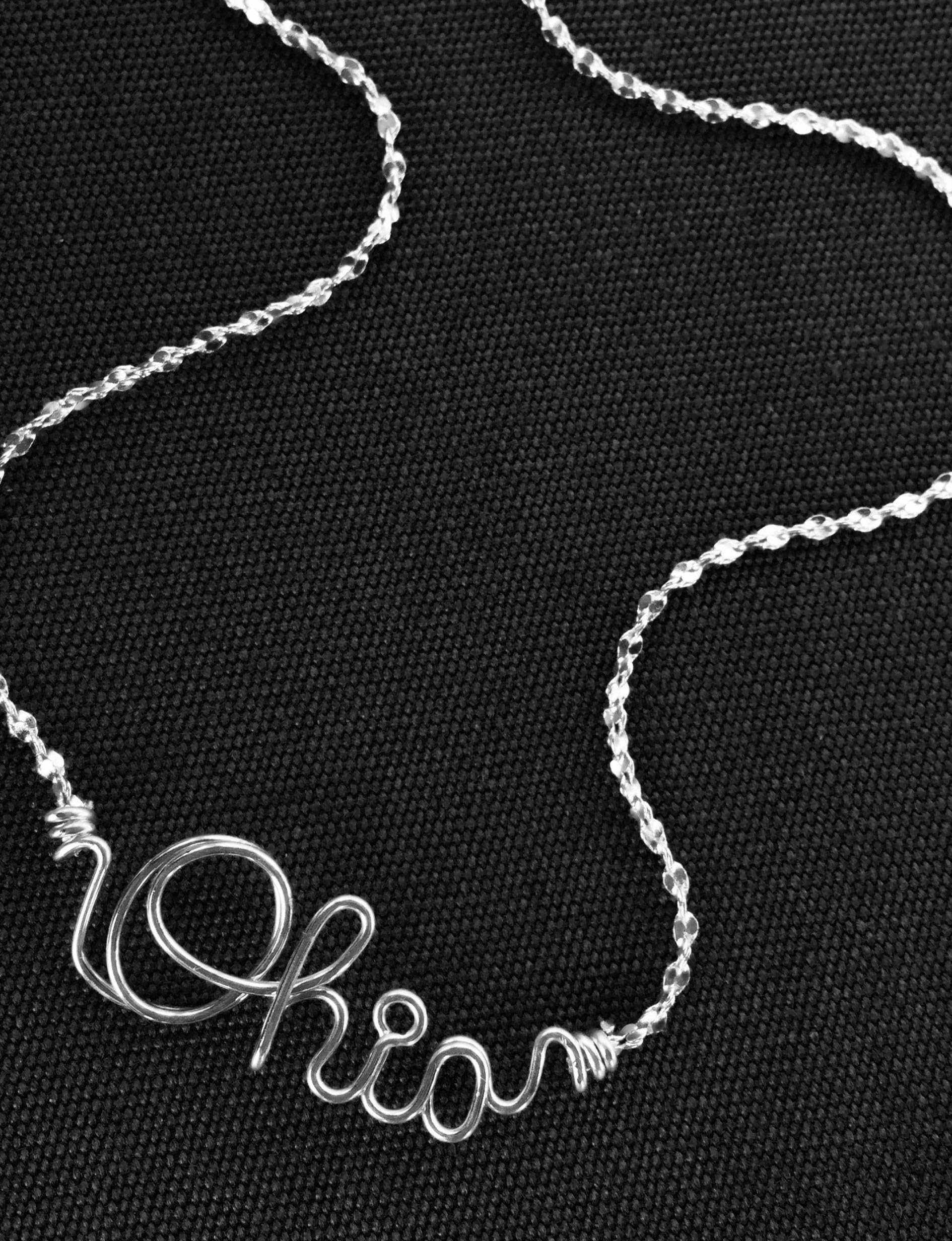 Script Ohio Necklace, Anklet or Bracelet~Silver, Gold or Rose Gold~Wire Name Jewelry~Perfect Handcrafted Gift for the Buckeye on your list :)