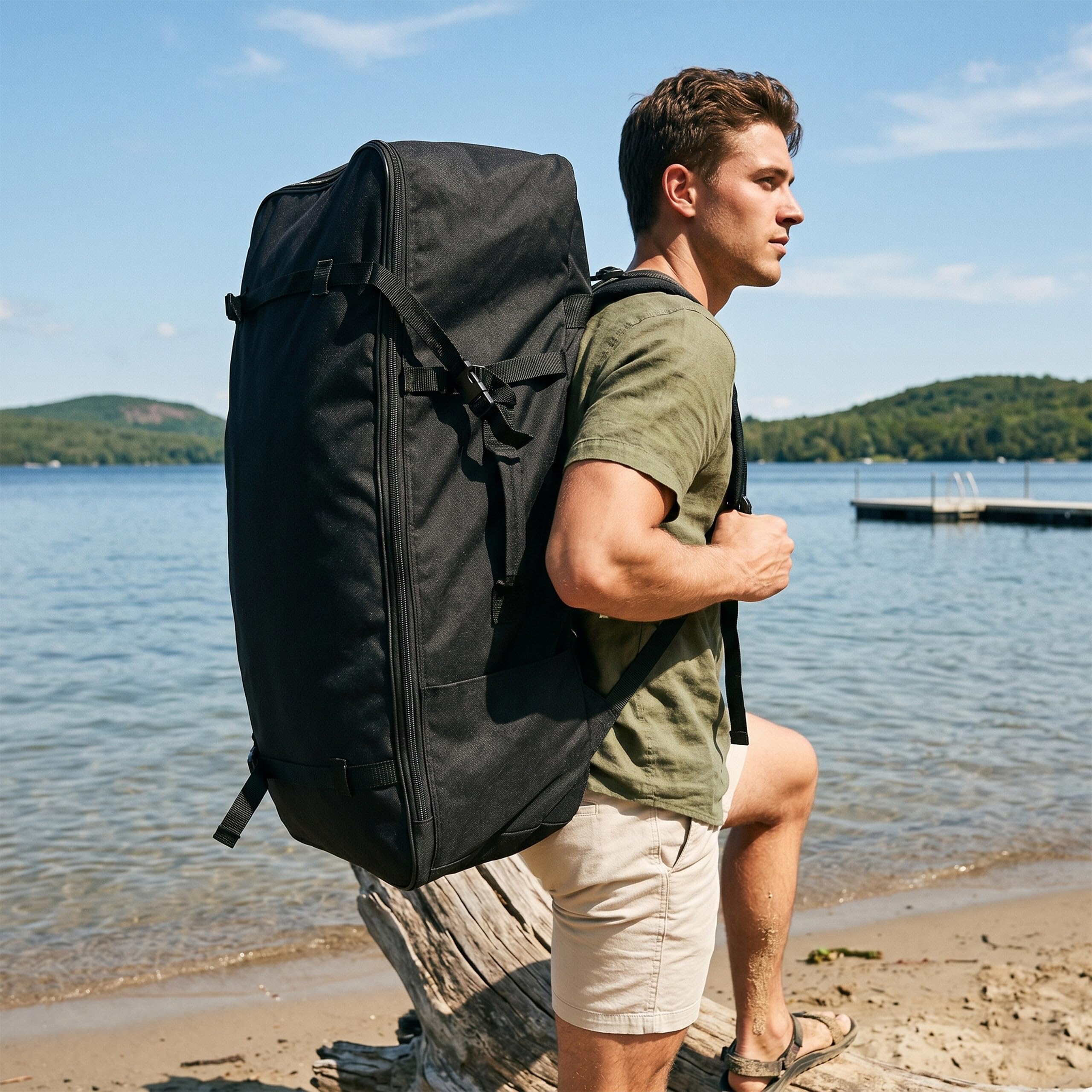 Relaxdays SUP Board, mit Sitz, aufblasbar, Mehrfarbig | Set mit Paddel & Pumpe, Paddelbrett, 150 kg, HBT: 15x80x320 cm