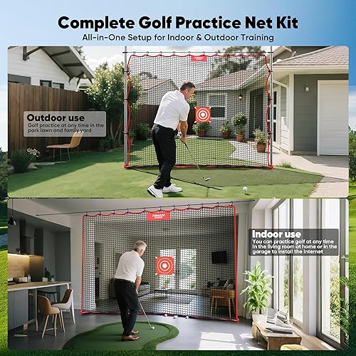 Miniatura 2 de Red de práctica de golf, barrera de red multideportiva resistente de 10 pies  15 pies  20 pies  25 pies  Red de golf para garaje, ideal para patio